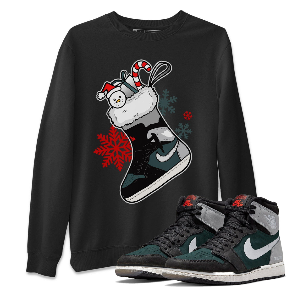 Jordan 1 Element Gore-Tex Black Grey Sneaker Matching T-Shirt Sneaker Stocking Sneaker Tees Jordan 1 Element Gore-Tex Black Grey Sneaker Release Tees Crew Neck Tees