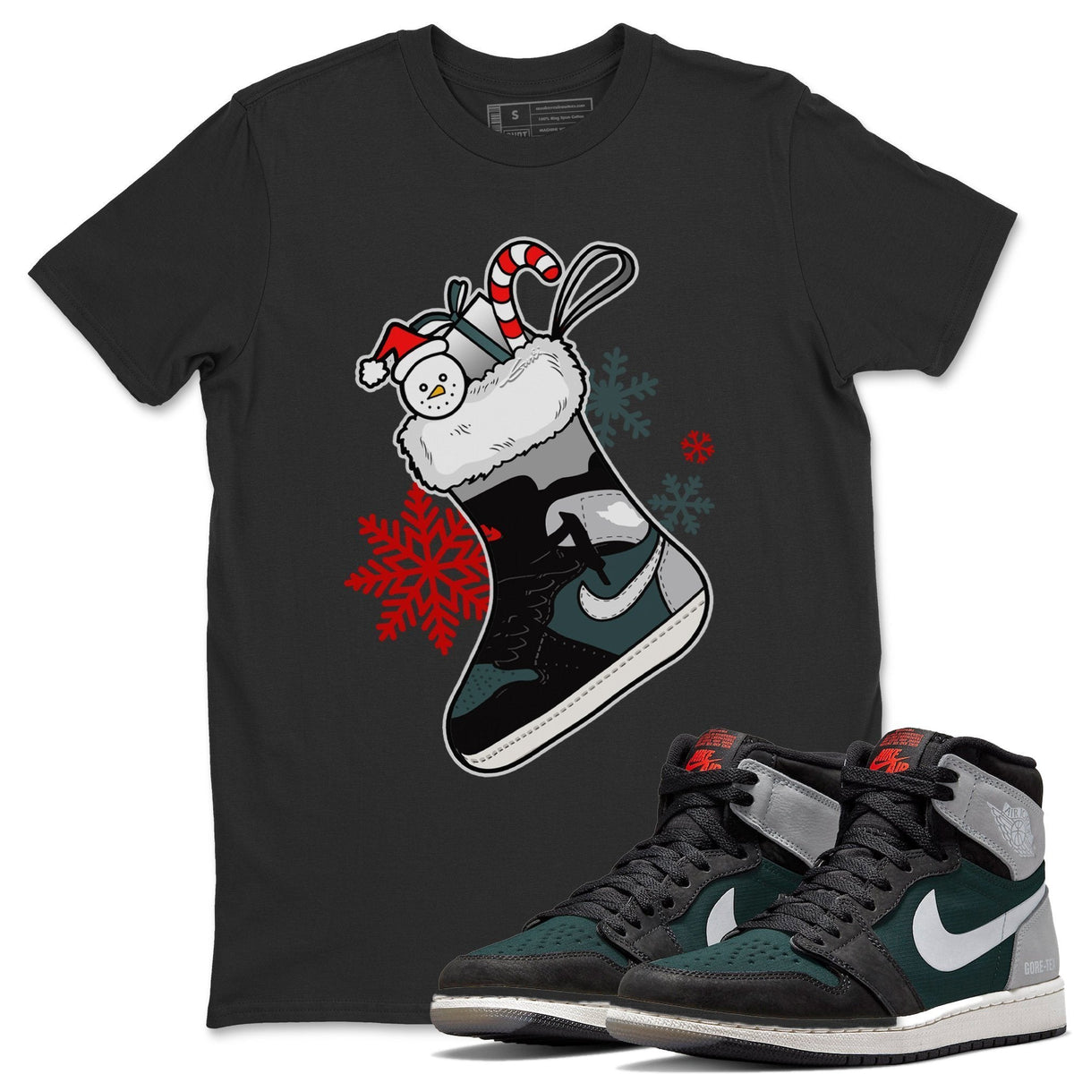Jordan 1 Element Gore-Tex Black Grey Sneaker Matching T-Shirt Sneaker Stocking Sneaker Tees Jordan 1 Element Gore-Tex Black Grey Sneaker Release Tees Crew Neck Tees