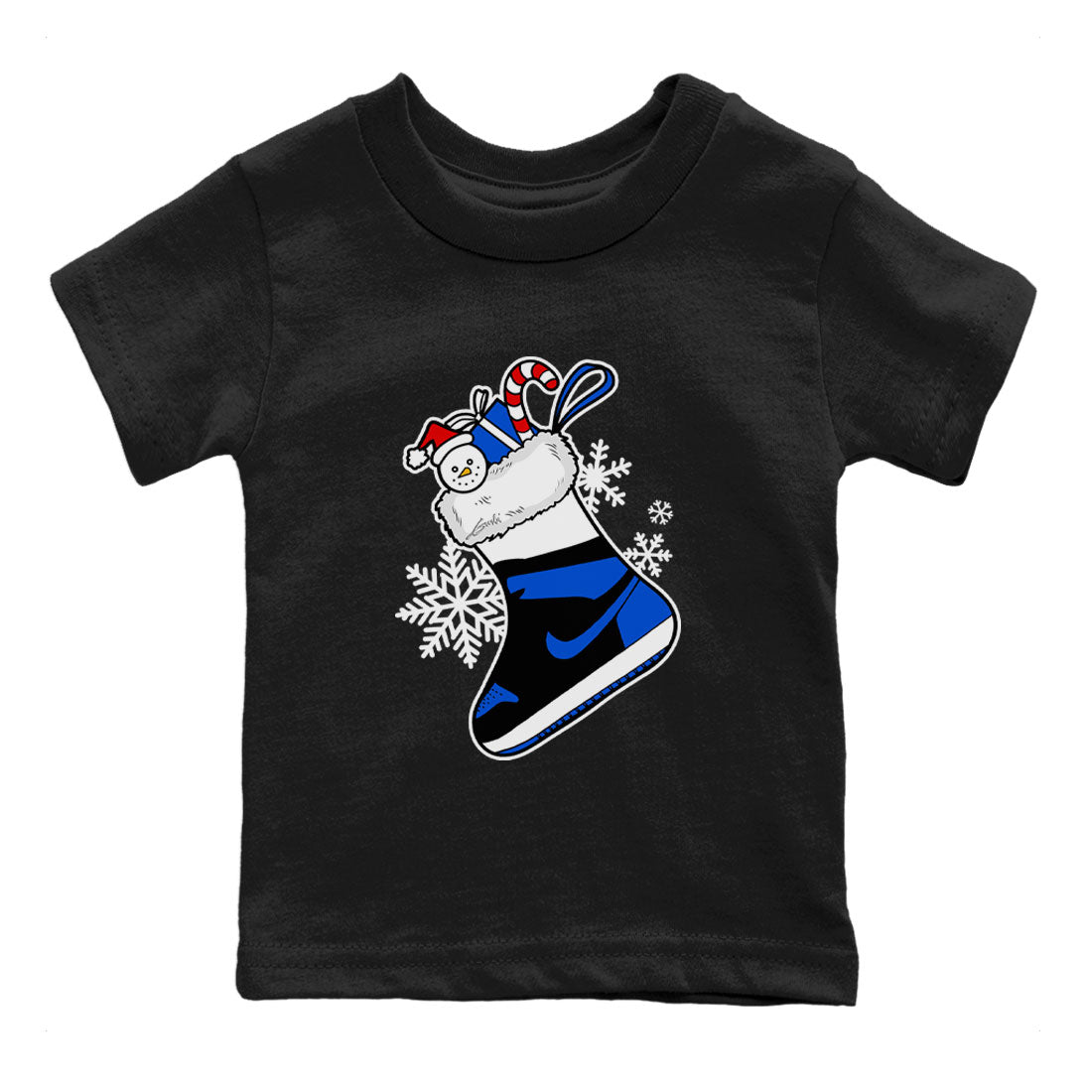 1s Royal Reimagined shirt to match jordans Sneaker Stocking sneaker match tees Air Jordan 1 Royal Reimagined Drip Gear Zone Baby Toddler Black 2 T-Shirt