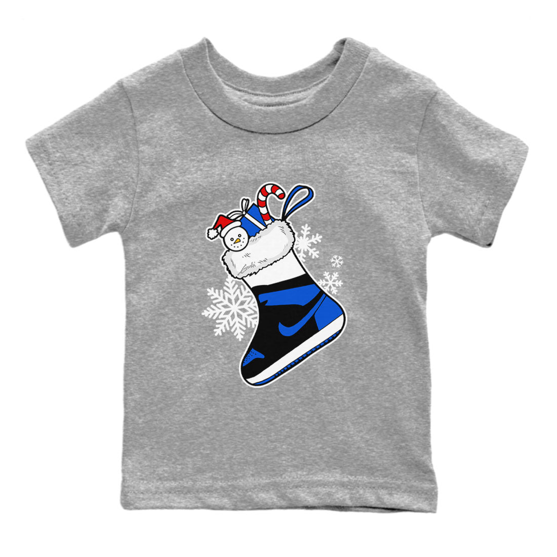 1s Royal Reimagined shirt to match jordans Sneaker Stocking sneaker match tees Air Jordan 1 Royal Reimagined Drip Gear Zone Baby Toddler Heather Grey 2 T-Shirt