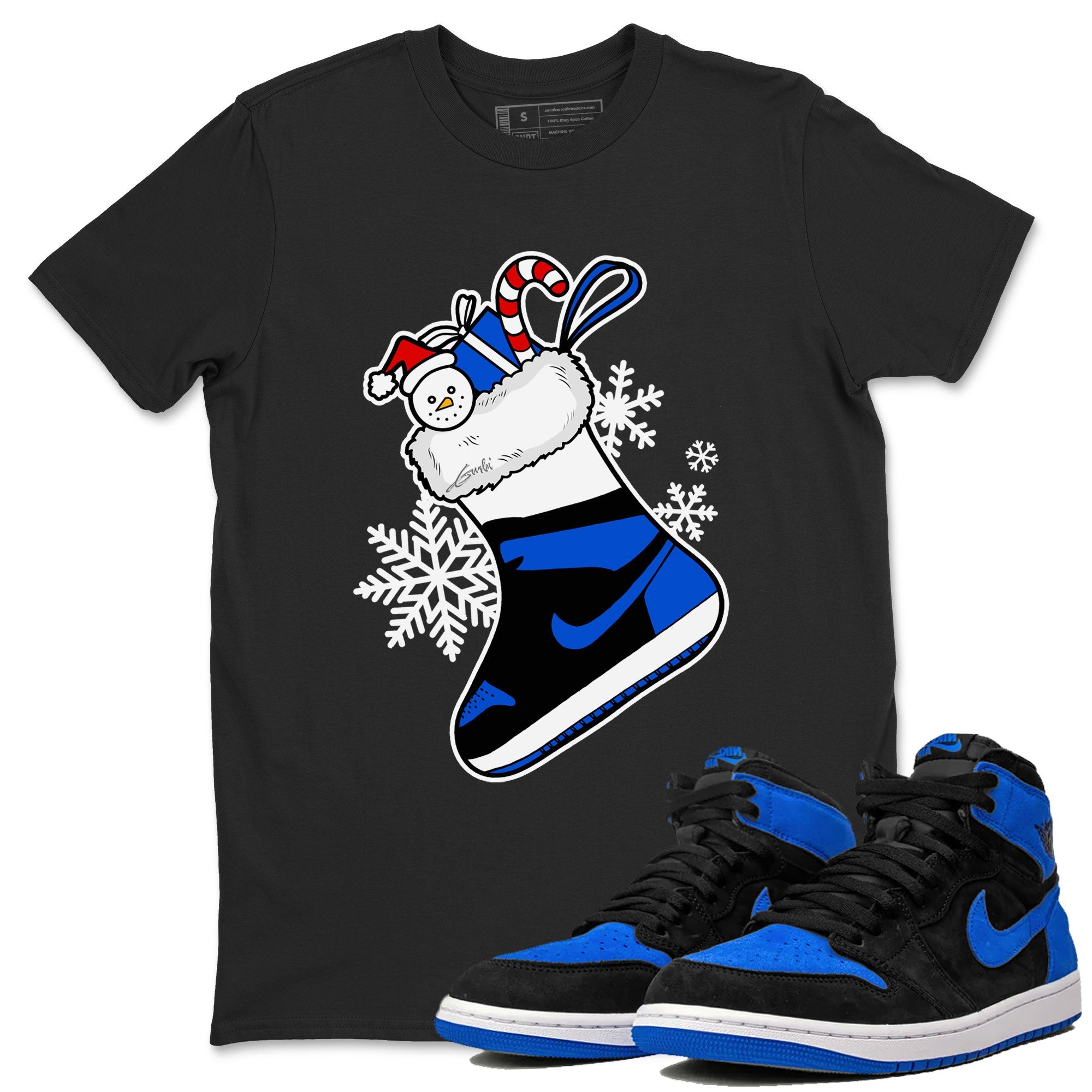 1s Royal Reimagined shirt to match jordans Sneaker Stocking sneaker match tees Air Jordan 1 Royal Reimagined Drip Gear Zone Unisex Black 1 T-Shirt