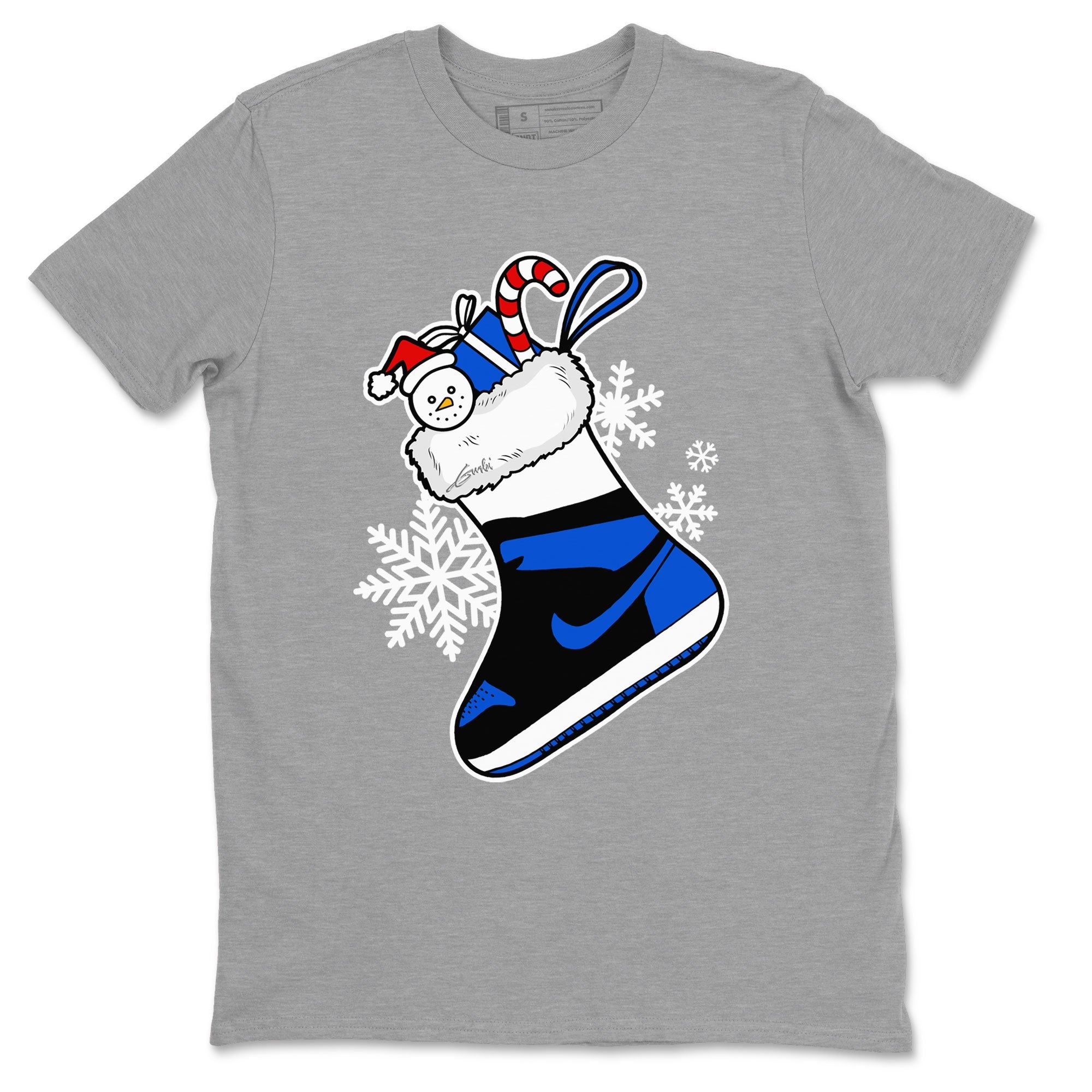 1s Royal Reimagined shirt to match jordans Sneaker Stocking sneaker match tees Air Jordan 1 Royal Reimagined Drip Gear Zone Unisex Heather Grey 2 T-Shirt
