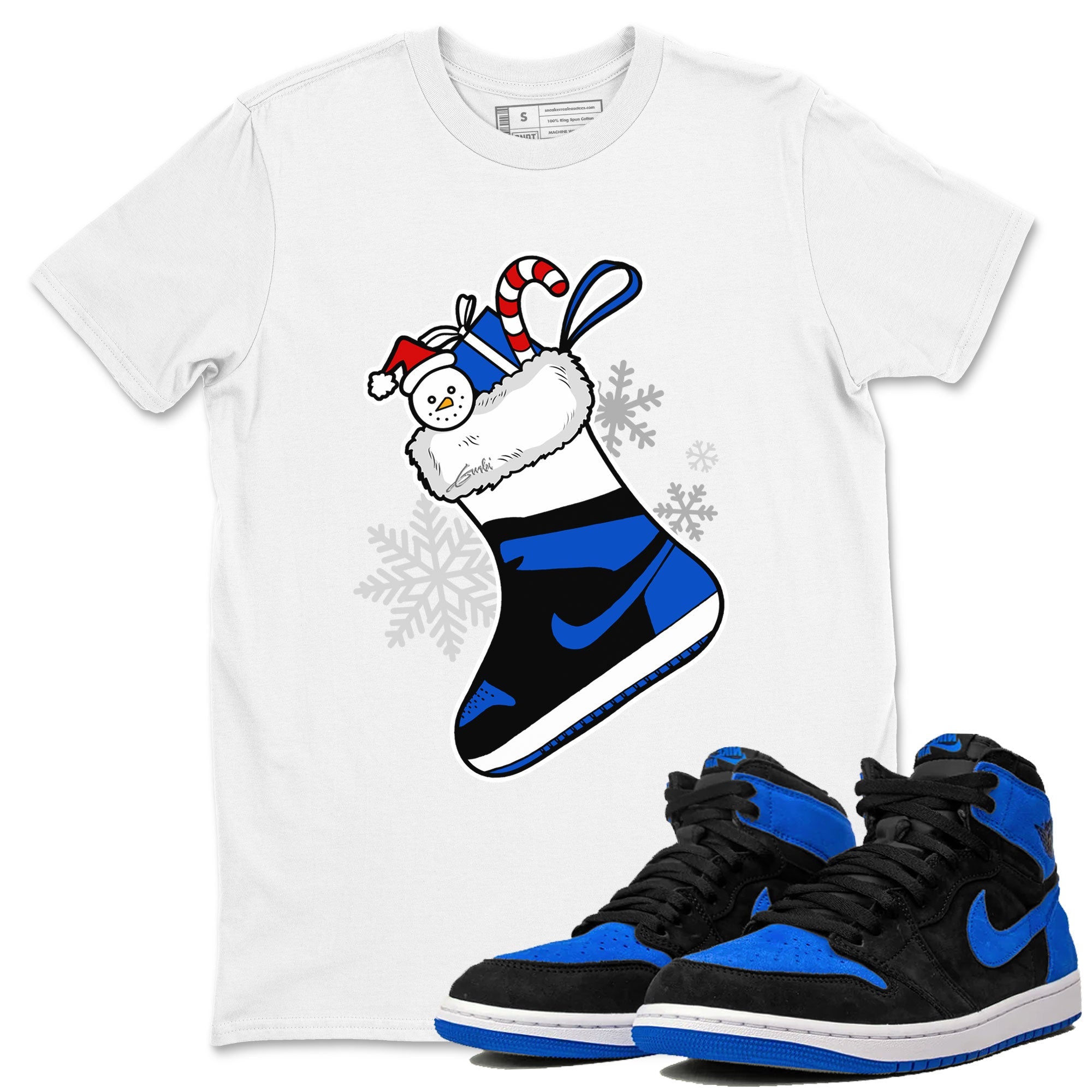 1s Royal Reimagined shirt to match jordans Sneaker Stocking sneaker match tees Air Jordan 1 Royal Reimagined Drip Gear Zone Unisex White 1 T-Shirt