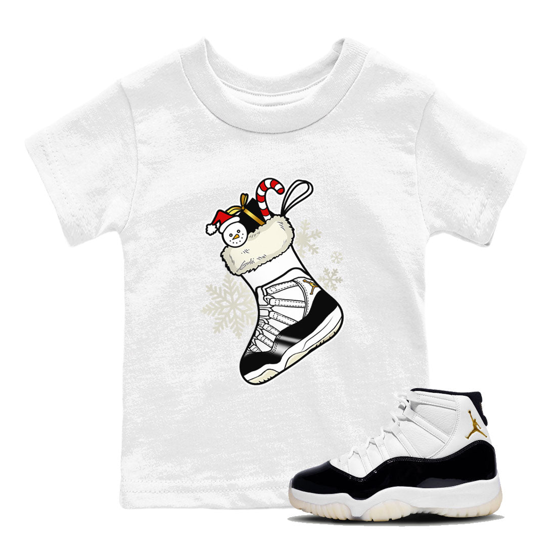 Air Jordan 11 Retro Gratitude shirt to match jordans Sneaker Stocking sneaker match tees Air Jordan 11 Gratitude Drip Gear Zone Baby Toddler White 1 T-Shirt