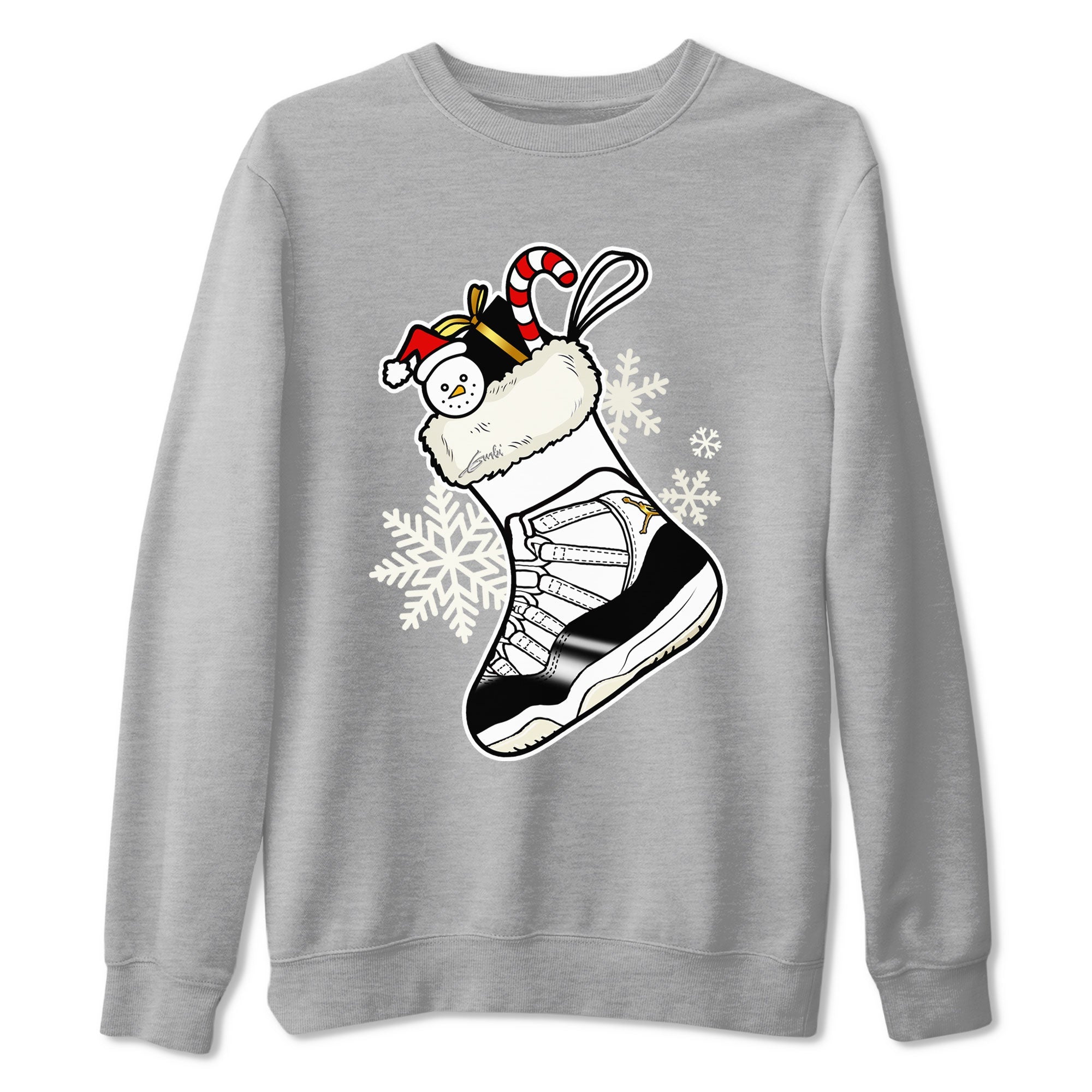 Air Jordan 11 Retro Gratitude shirt to match jordans Sneaker Stocking sneaker match tees Air Jordan 11 Gratitude Drip Gear Zone Unisex Heather Grey 2 T-Shirt