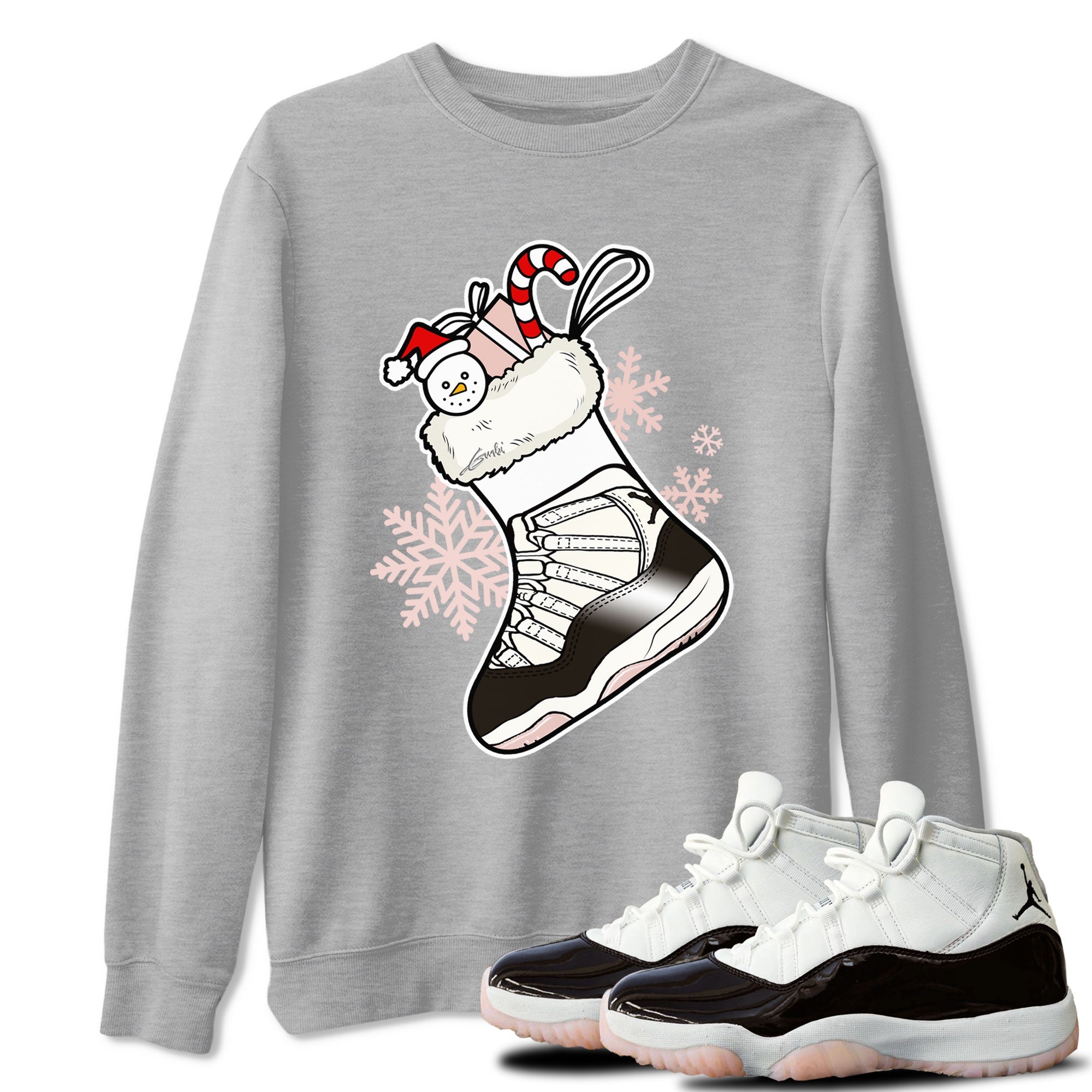 11s WMNS Neapolitan shirt to match jordans Sneaker Stocking sneaker match tees Air Jordan 11 Neapolitan Drip Gear Zone Unisex Heather Grey 1 T-Shirt