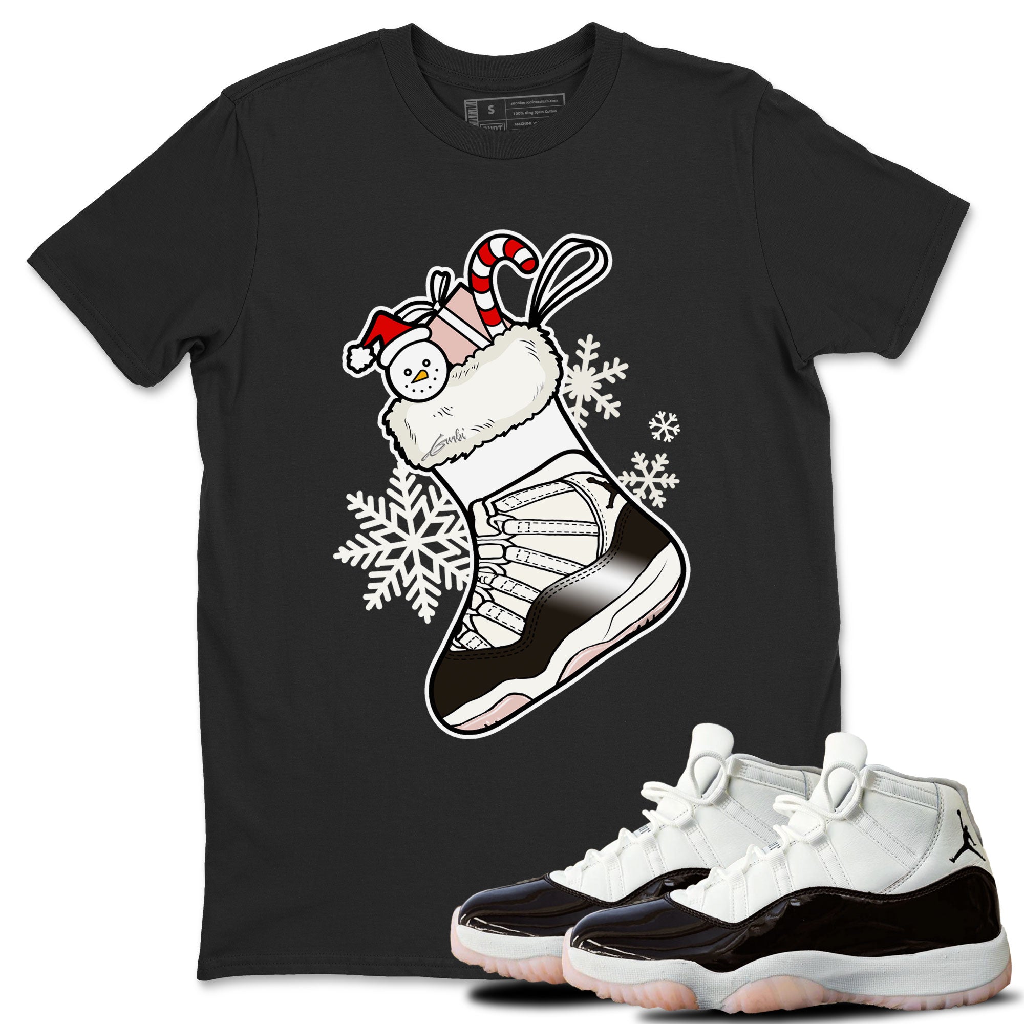 11s WMNS Neapolitan shirt to match jordans Sneaker Stocking sneaker match tees Air Jordan 11 Neapolitan Drip Gear Zone Unisex Black 1 T-Shirt