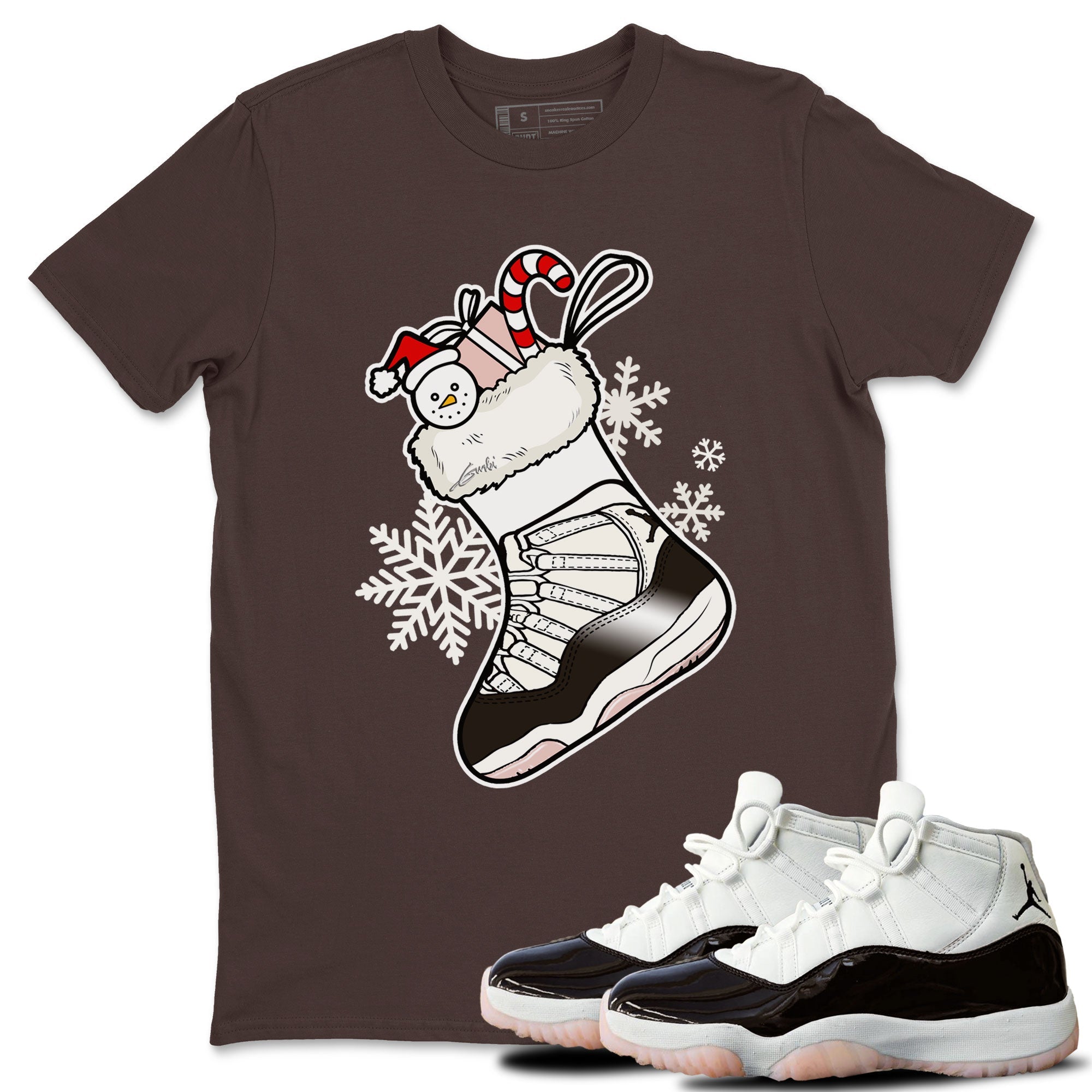 11s WMNS Neapolitan shirt to match jordans Sneaker Stocking sneaker match tees Air Jordan 11 Neapolitan Drip Gear Zone Unisex Dark Chocolate 1 T-Shirt