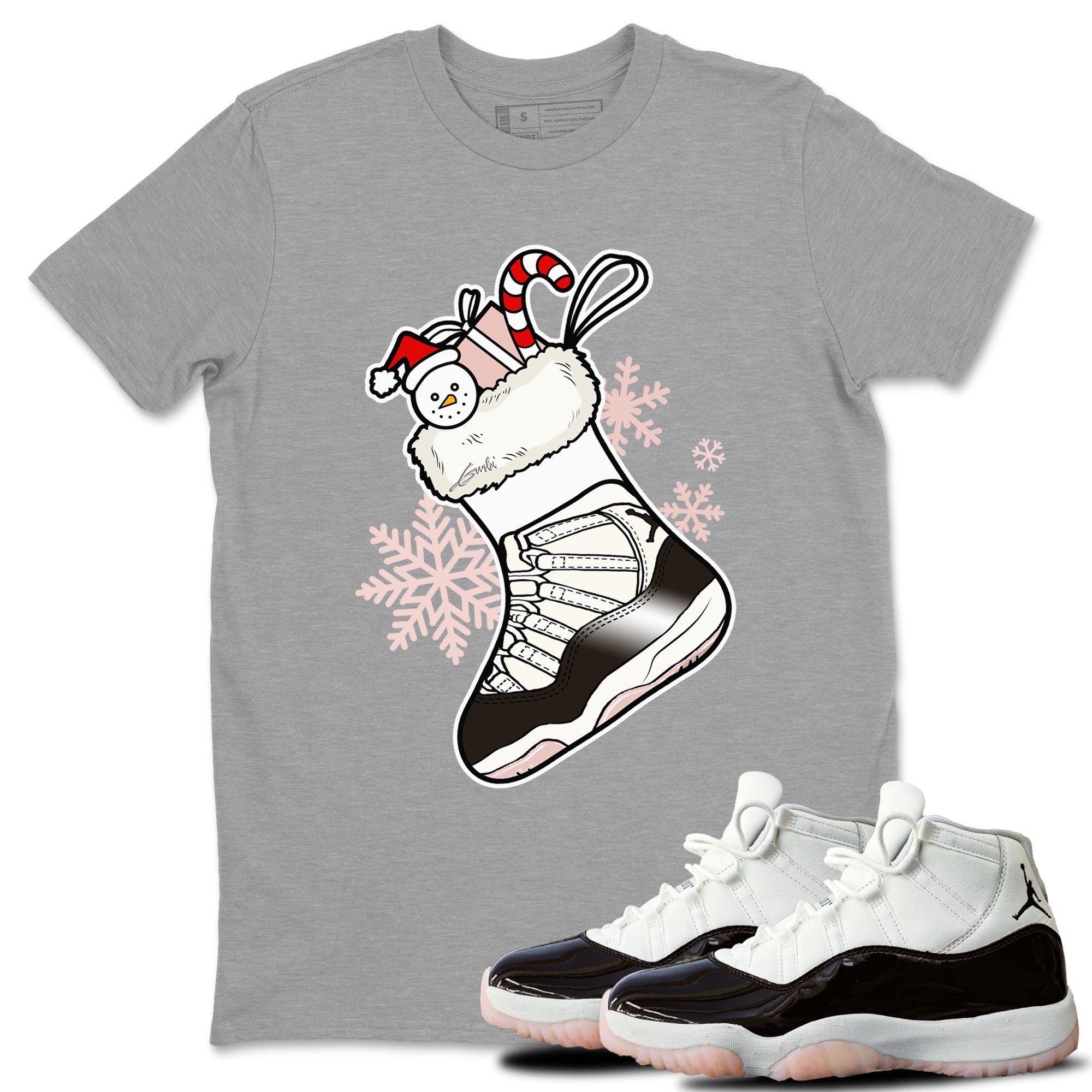 11s WMNS Neapolitan shirt to match jordans Sneaker Stocking sneaker match tees Air Jordan 11 Neapolitan Drip Gear Zone Unisex Heather Grey 1 T-Shirt