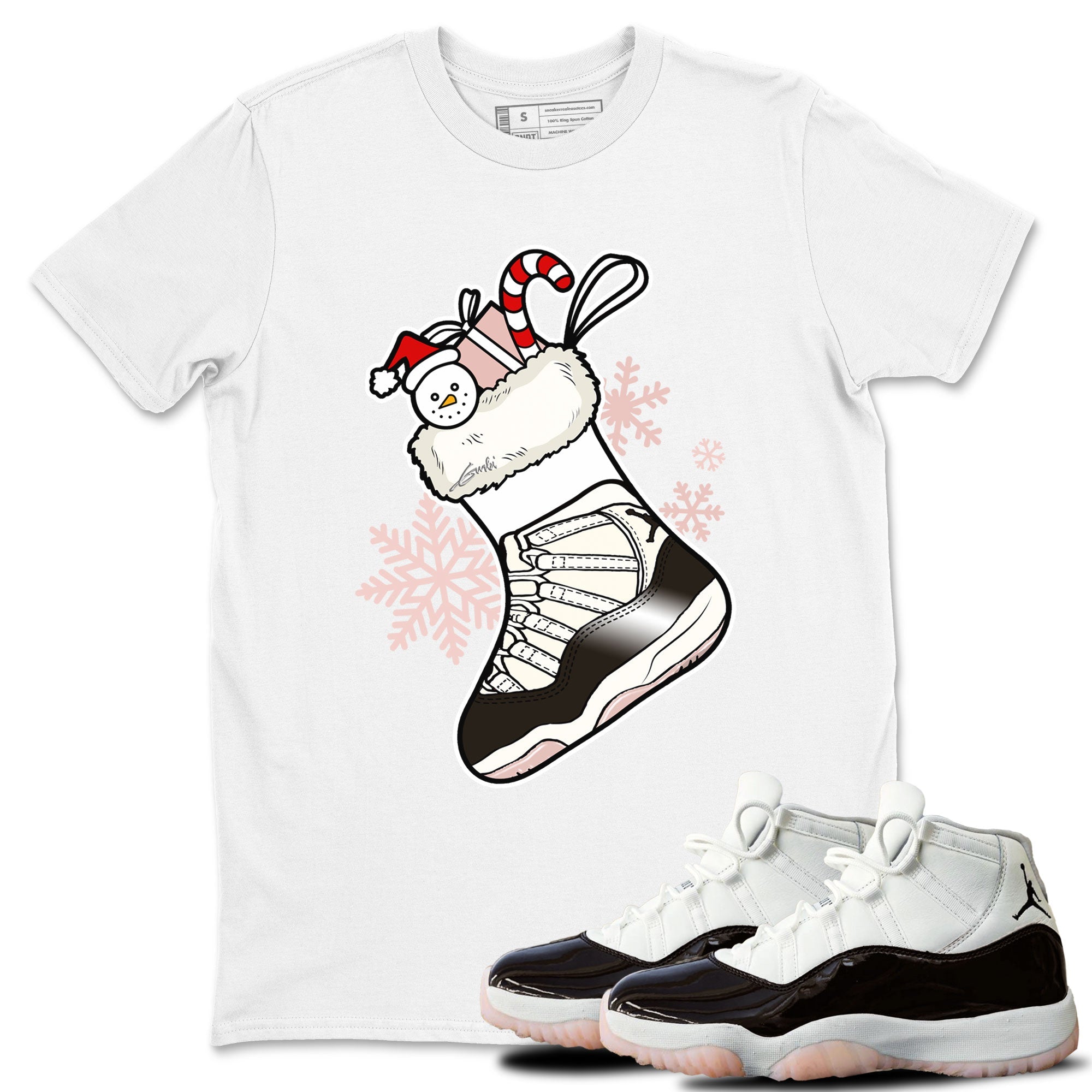 11s WMNS Neapolitan shirt to match jordans Sneaker Stocking sneaker match tees Air Jordan 11 Neapolitan Drip Gear Zone Unisex White 1 T-Shirt