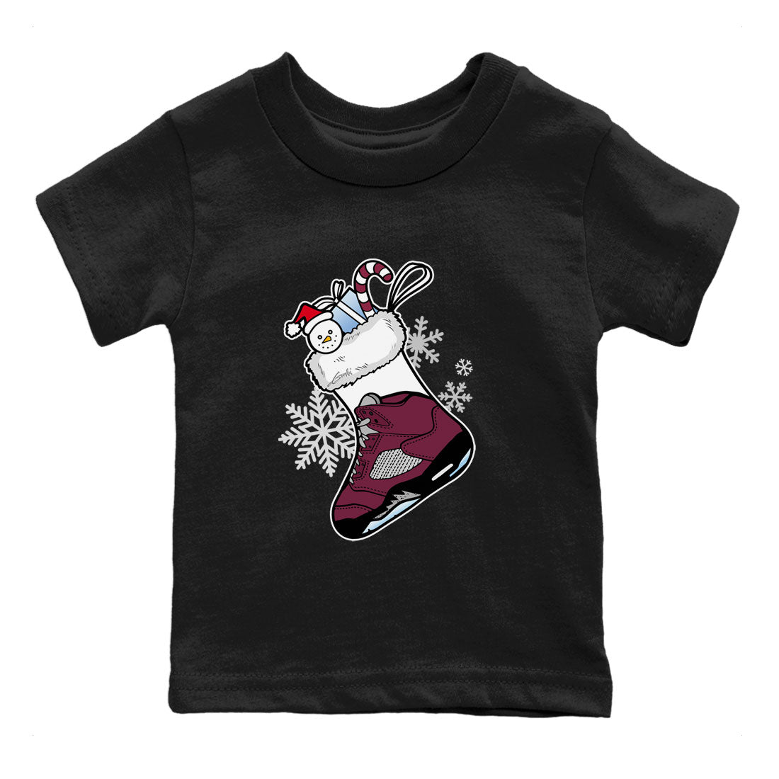 Air Jordan 5 Burgundy shirt to match jordans Sneaker Stocking sneaker match tees Air Jordan 5s Burgundy Drip Gear Zone Baby Toddler Black 2 T-Shirt