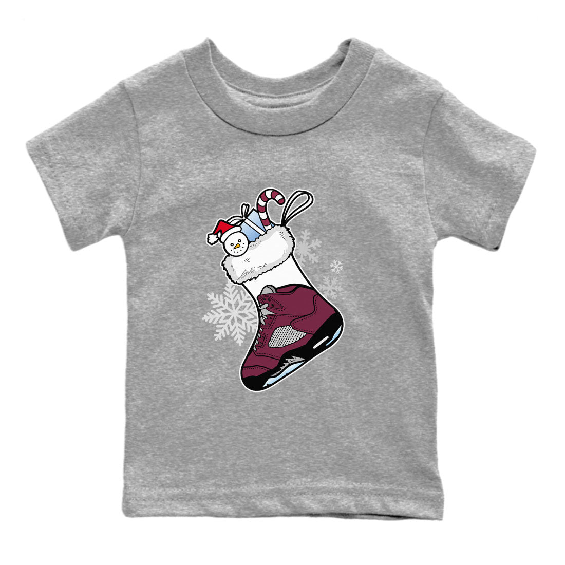 Air Jordan 5 Burgundy shirt to match jordans Sneaker Stocking sneaker match tees Air Jordan 5s Burgundy Drip Gear Zone Baby Toddler Heather Grey 2 T-Shirt