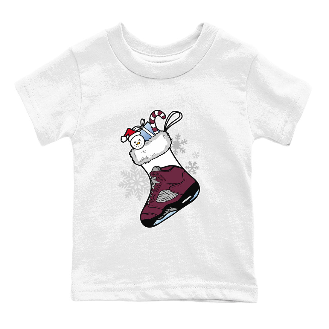 Air Jordan 5 Burgundy shirt to match jordans Sneaker Stocking sneaker match tees Air Jordan 5s Burgundy Drip Gear Zone Baby Toddler White 2 T-Shirt
