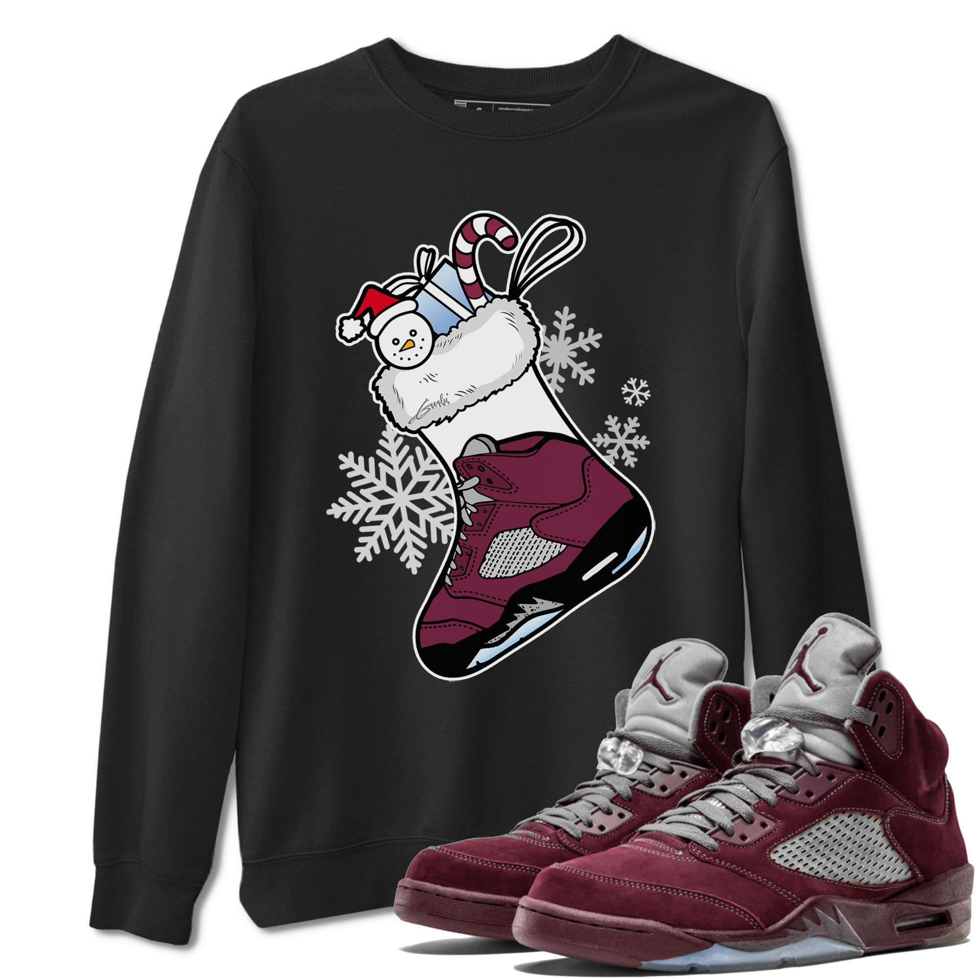 Air Jordan 5 Burgundy shirt to match jordans Sneaker Stocking sneaker match tees Air Jordan 5s Burgundy Drip Gear Zone Unisex Black 1 T-Shirt