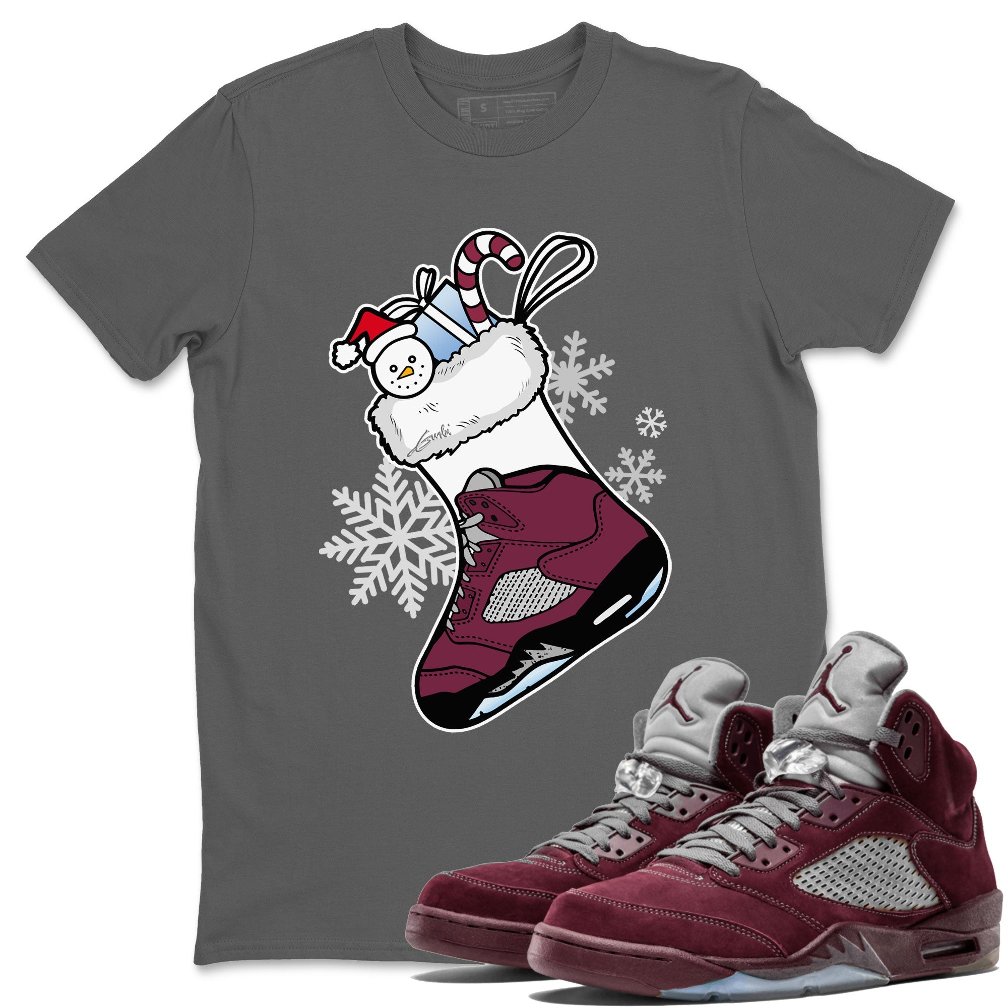 Air Jordan 5 Burgundy shirt to match jordans Sneaker Stocking sneaker match tees Air Jordan 5s Burgundy Drip Gear Zone Unisex Cool Grey 1 T-Shirt