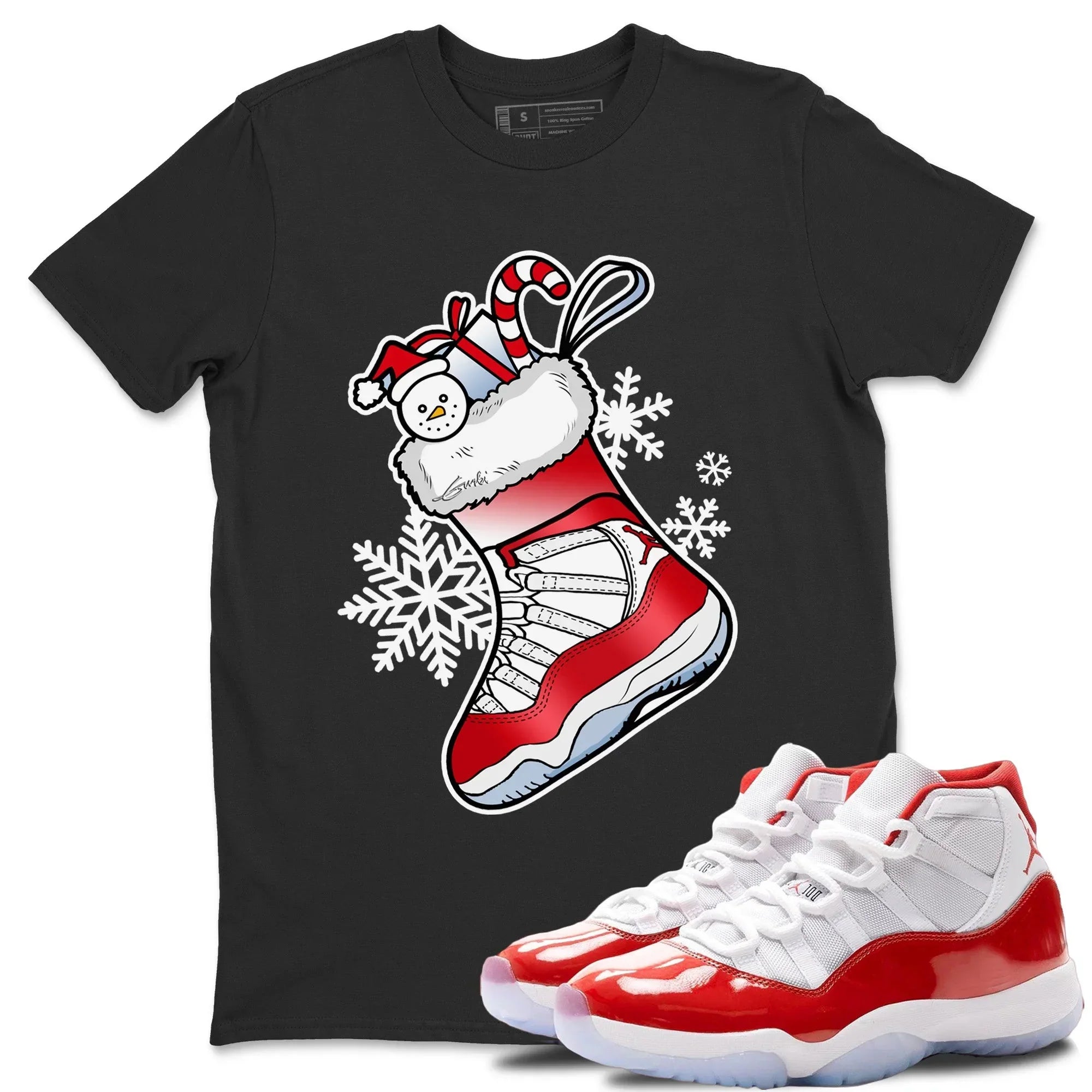 Jordan 11 Cherry Shirt To Match Jordans Sneaker Stocking Sneaker Tees Jordan 11 Cherry Drip Gear Zone Sneaker Matching Clothing Unisex Shirts