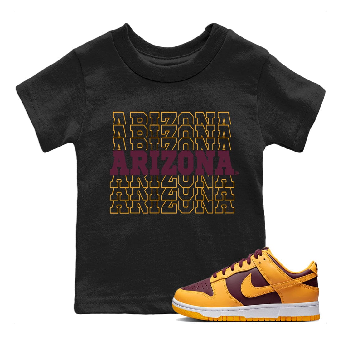 Dunk Arizona State Sneaker Match Tees Sneaker Text Sneaker Tees Dunk Arizona State Jordan to match sneaker T-Shirt Kids Shirts