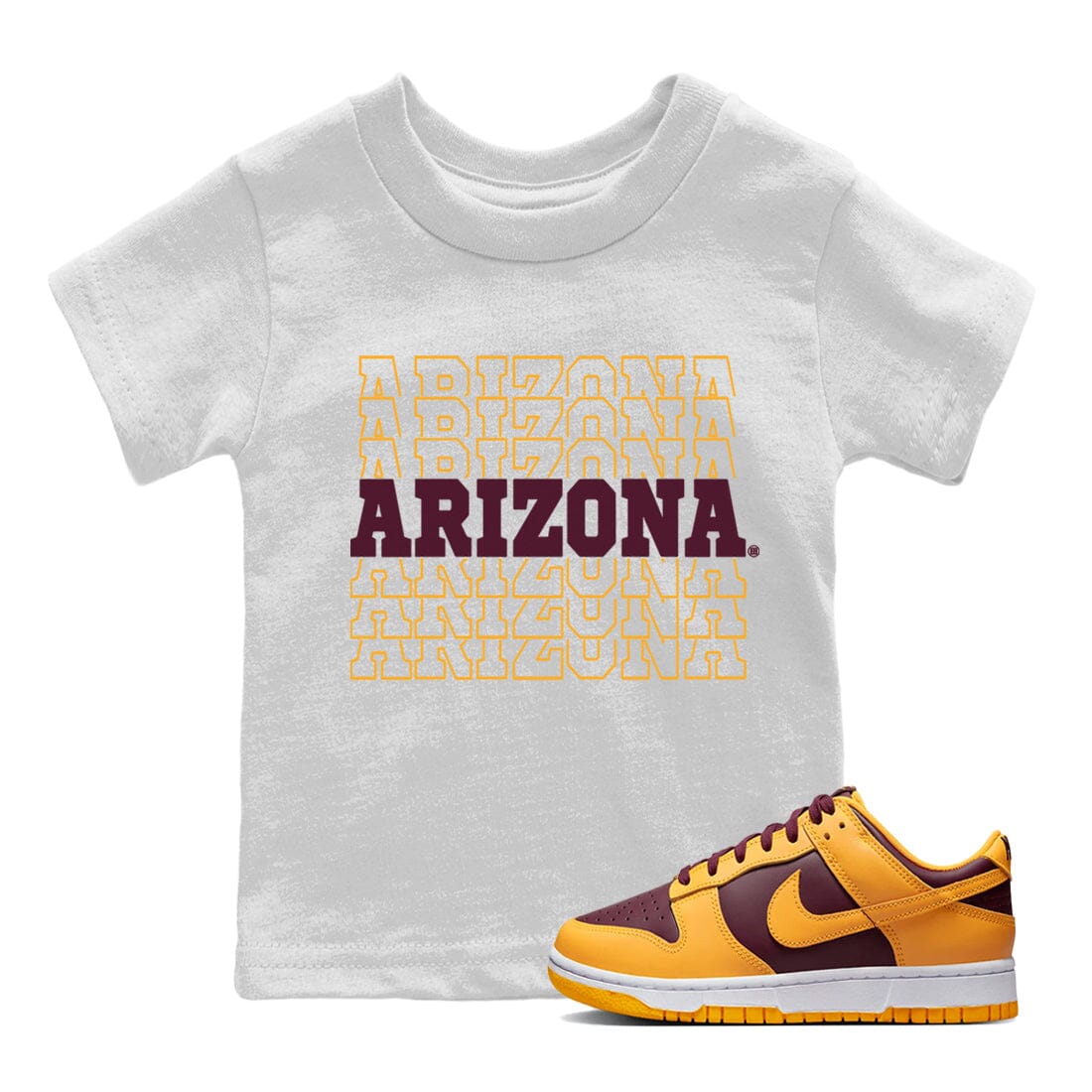 Dunk Arizona State Sneaker Match Tees Sneaker Text Sneaker Tees Dunk Arizona State Jordan to match sneaker T-Shirt Kids Shirts