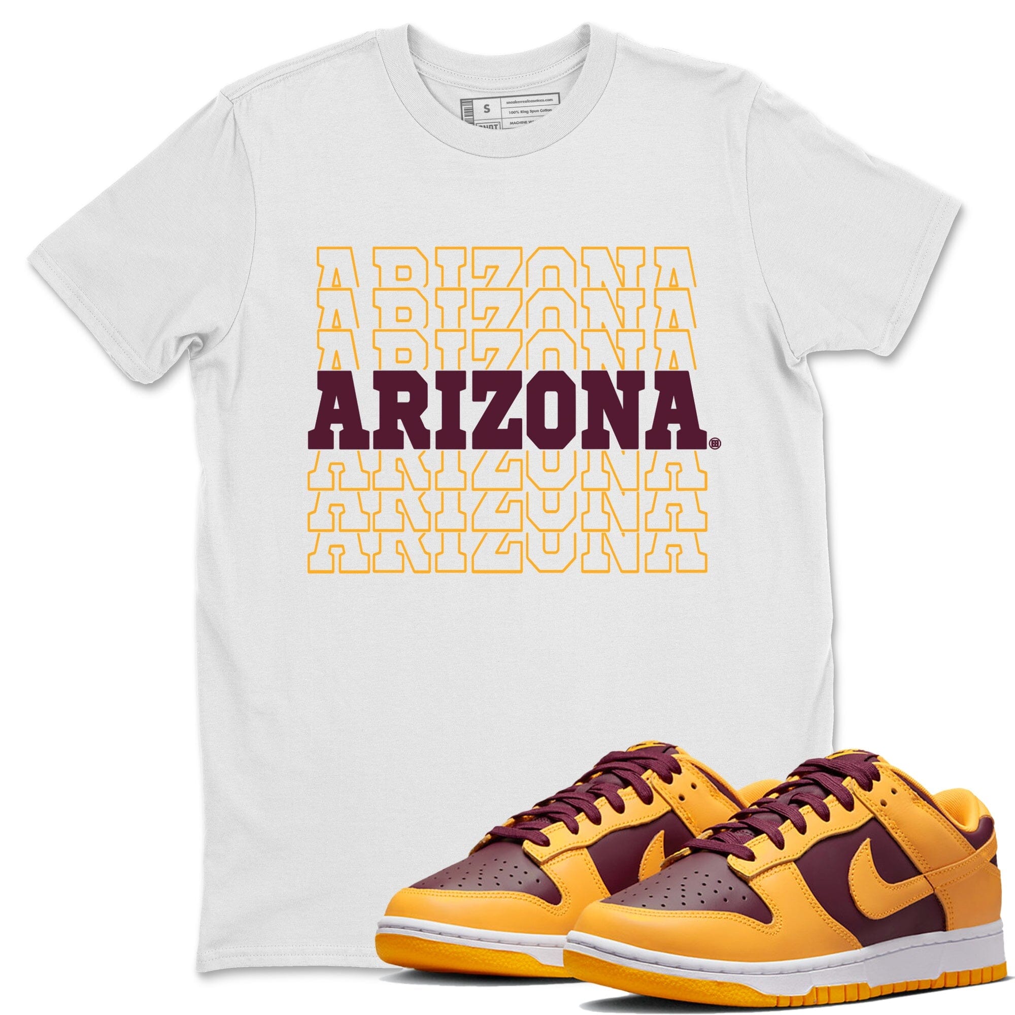 Dunk Arizona State Sneaker Match Tees Sneaker Text Sneaker Tees Dunk Arizona State Jordan to match sneaker T-Shirt Crew Neck Shirts