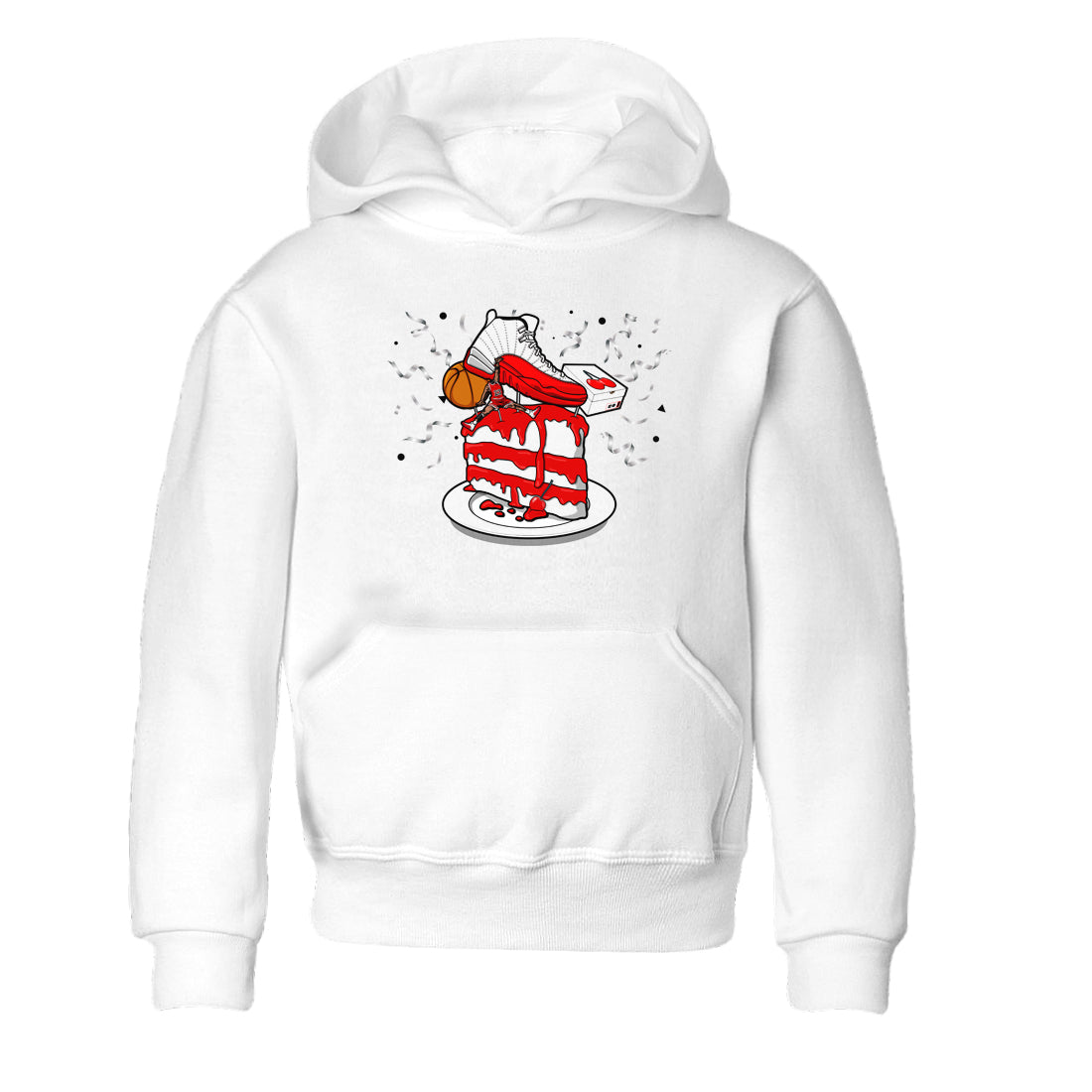 Jordan 12 Retro Cherry shirt to match jordans Varsity Red Sneaker Topper special sneaker matching tees 12s Cherry Drip Gear Zone Baby Toddler White 2 T-Shirt