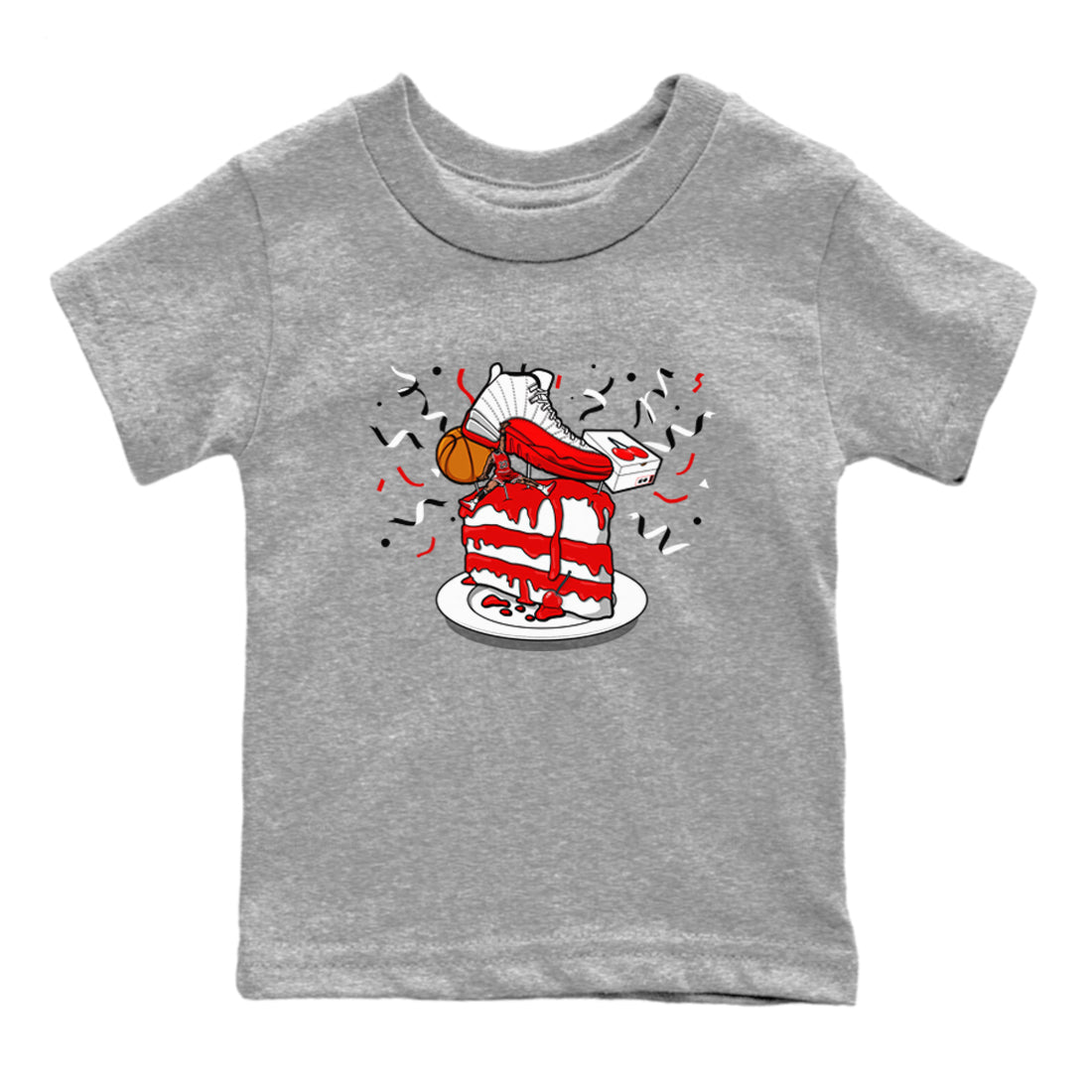 Jordan 12 Retro Cherry shirt to match jordans Varsity Red Sneaker Topper special sneaker matching tees 12s Cherry Drip Gear Zone Baby Toddler Heather Grey 2 T-Shirt