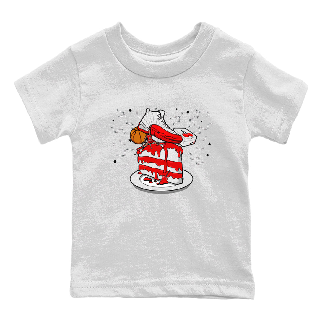 Jordan 12 Retro Cherry shirt to match jordans Varsity Red Sneaker Topper special sneaker matching tees 12s Cherry Drip Gear Zone Baby Toddler White 2 T-Shirt