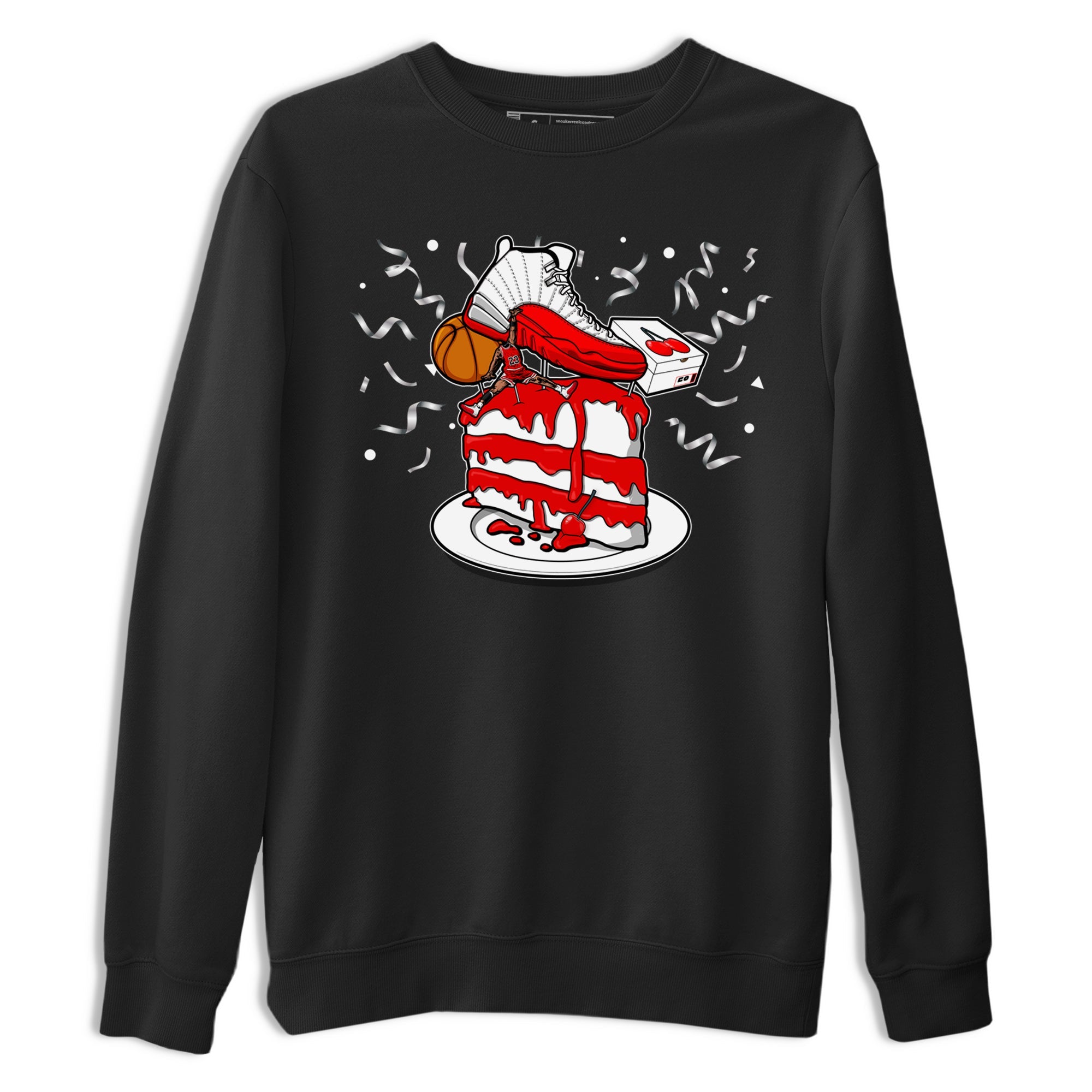 Jordan 12 Retro Cherry shirt to match jordans Varsity Red Sneaker Topper special sneaker matching tees 12s Cherry Drip Gear Zone Unisex Black 2 T-Shirt