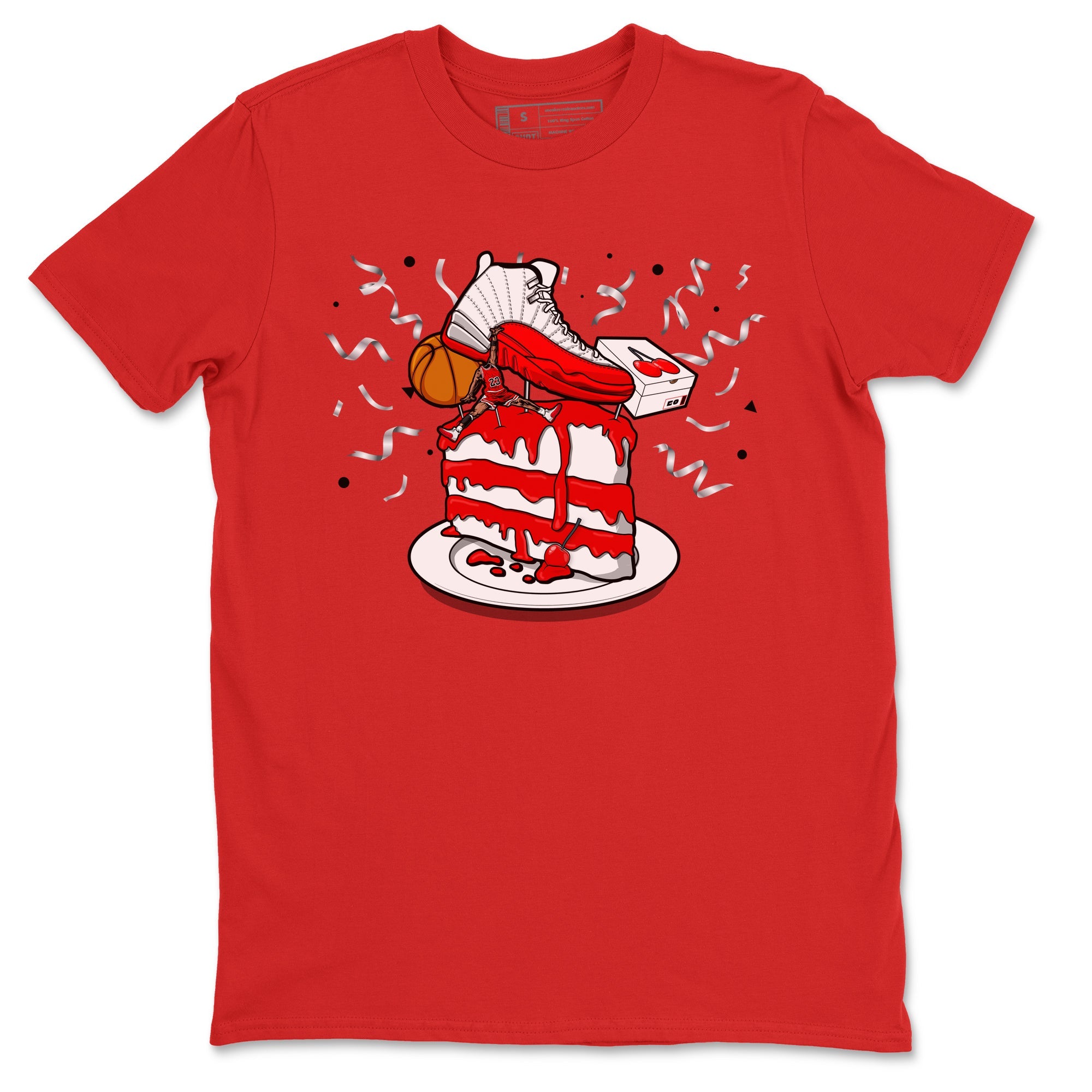 Jordan 12 Retro Cherry shirt to match jordans Varsity Red Sneaker Topper special sneaker matching tees 12s Cherry Drip Gear Zone Unisex Red 2 T-Shirt