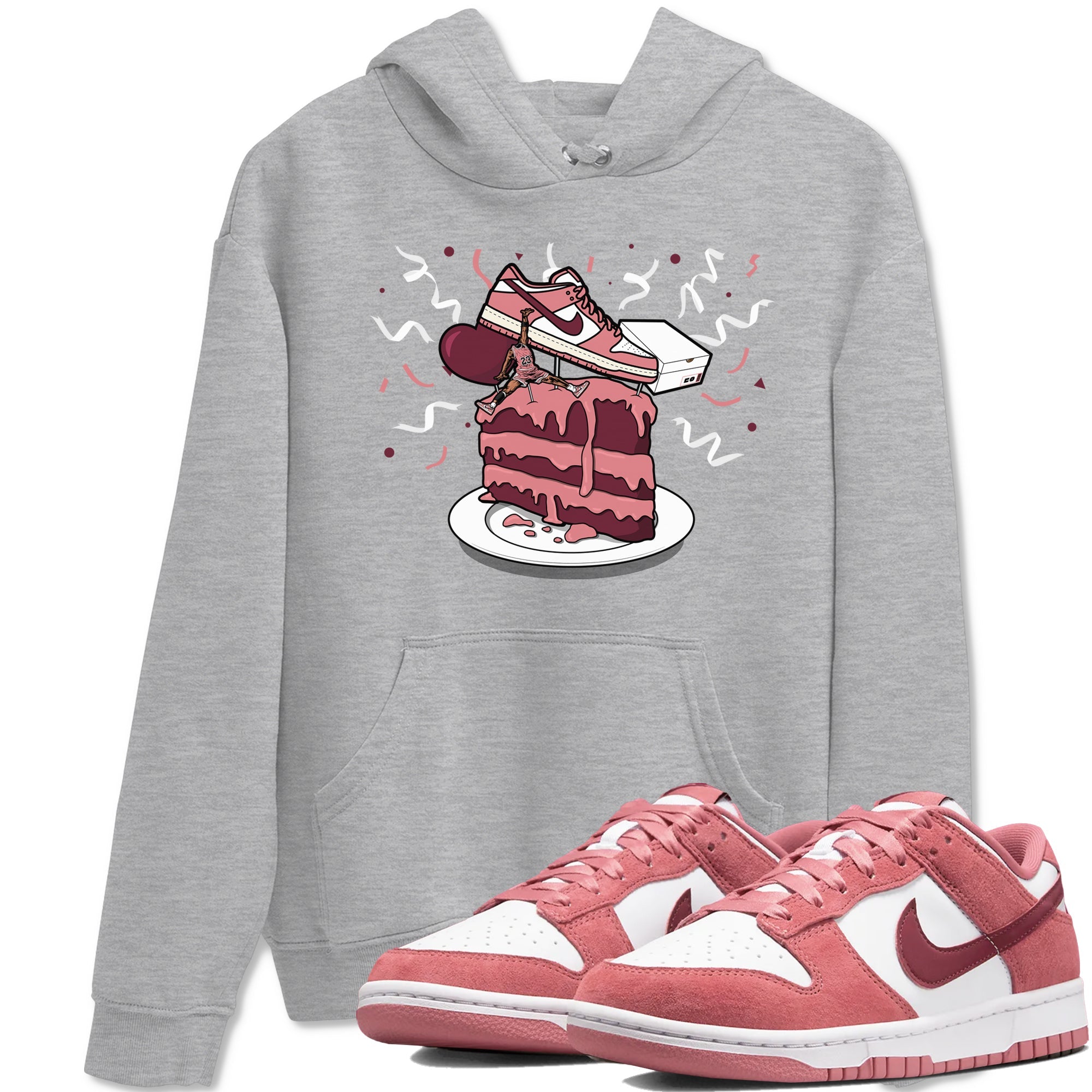 Dunk Valentine's Day shirt to match jordans streetwear brand Sneaker Topper sneaker tees Dunk Low Valentine's Day Drip Gear Zone unisex cotton Heather Grey 1 crew neck shirt