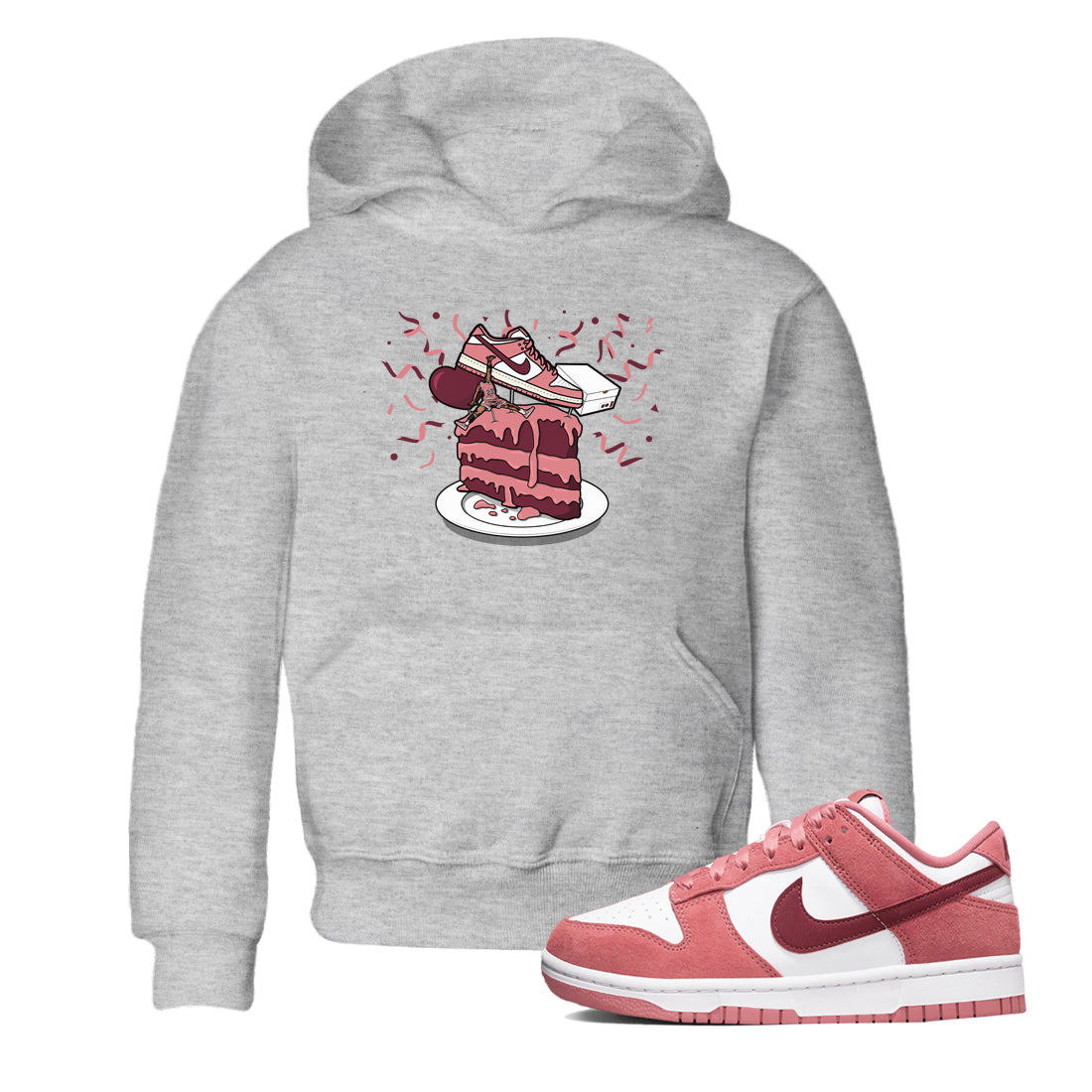 Dunk Valentine's Day shirt to match jordans streetwear brand Sneaker Topper sneaker tees Dunk Low Valentine's Day Drip Gear Zone baby toddler Heather Grey 1 cotton Shirt