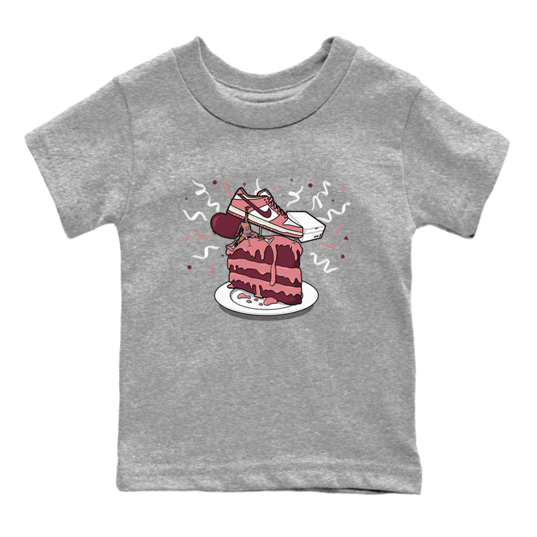 Dunk Valentine's Day shirt to match jordans streetwear brand Sneaker Topper sneaker tees Dunk Low Valentine's Day Drip Gear Zone baby toddler Heather Grey 2 cotton Shirt