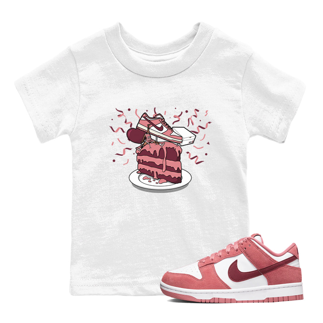 Dunk Valentine's Day shirt to match jordans streetwear brand Sneaker Topper sneaker tees Dunk Low Valentine's Day Drip Gear Zone baby toddler White 1 cotton Shirt