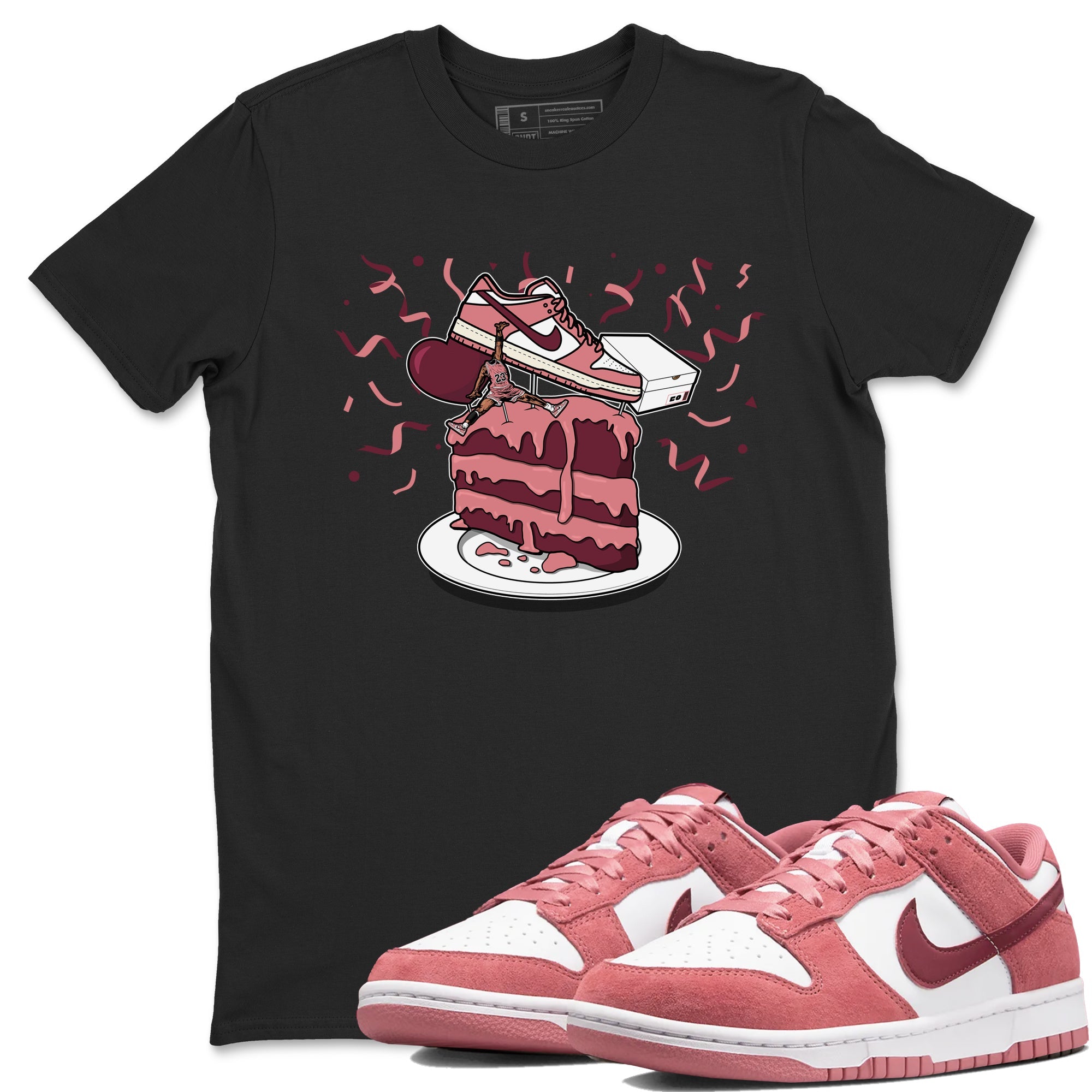 Dunk Valentine's Day shirt to match jordans streetwear brand Sneaker Topper sneaker tees Dunk Low Valentine's Day Drip Gear Zone unisex cotton Black 1 crew neck shirt