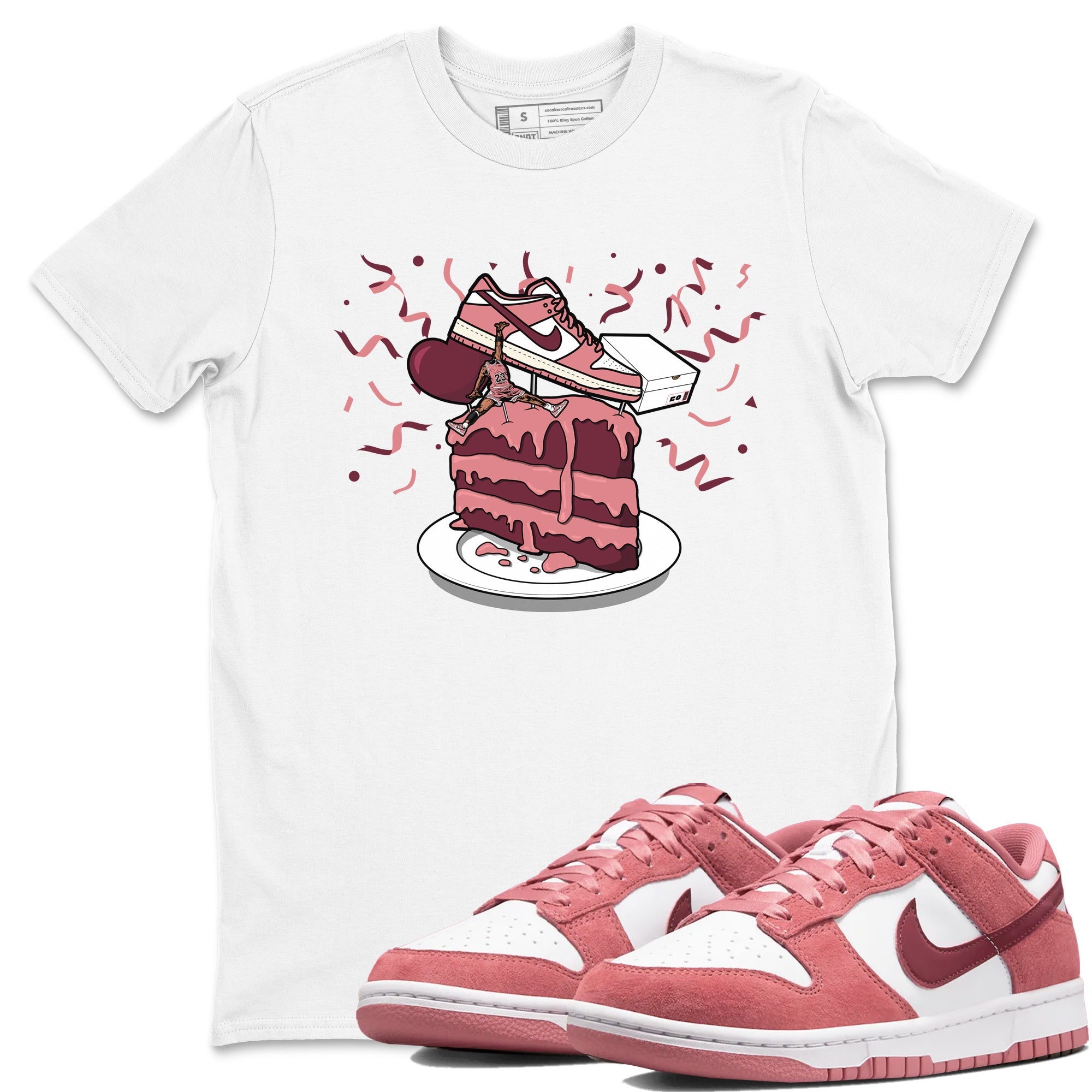 Dunk Valentine's Day shirt to match jordans streetwear brand Sneaker Topper sneaker tees Dunk Low Valentine's Day Drip Gear Zone unisex cotton White 1 crew neck shirt