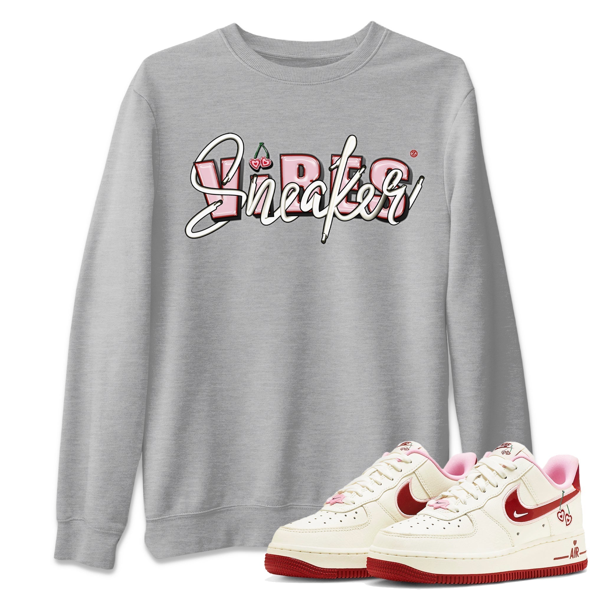 Air Force 1 Valentines Day Sneaker Match Tees Sneaker Vibes Sneaker Tees Air Force 1 Valentines Day Jordan to match sneaker T-Shirt Crew Neck Shirts