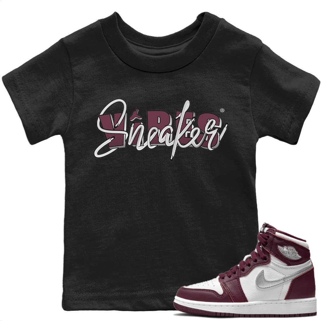 Jordan 1 Bordeaux Sneaker Matching T-Shirt Sneaker Vibes Sneaker Tees Jordan 1 Bordeaux Sneaker Release Tees Kids Shirts
