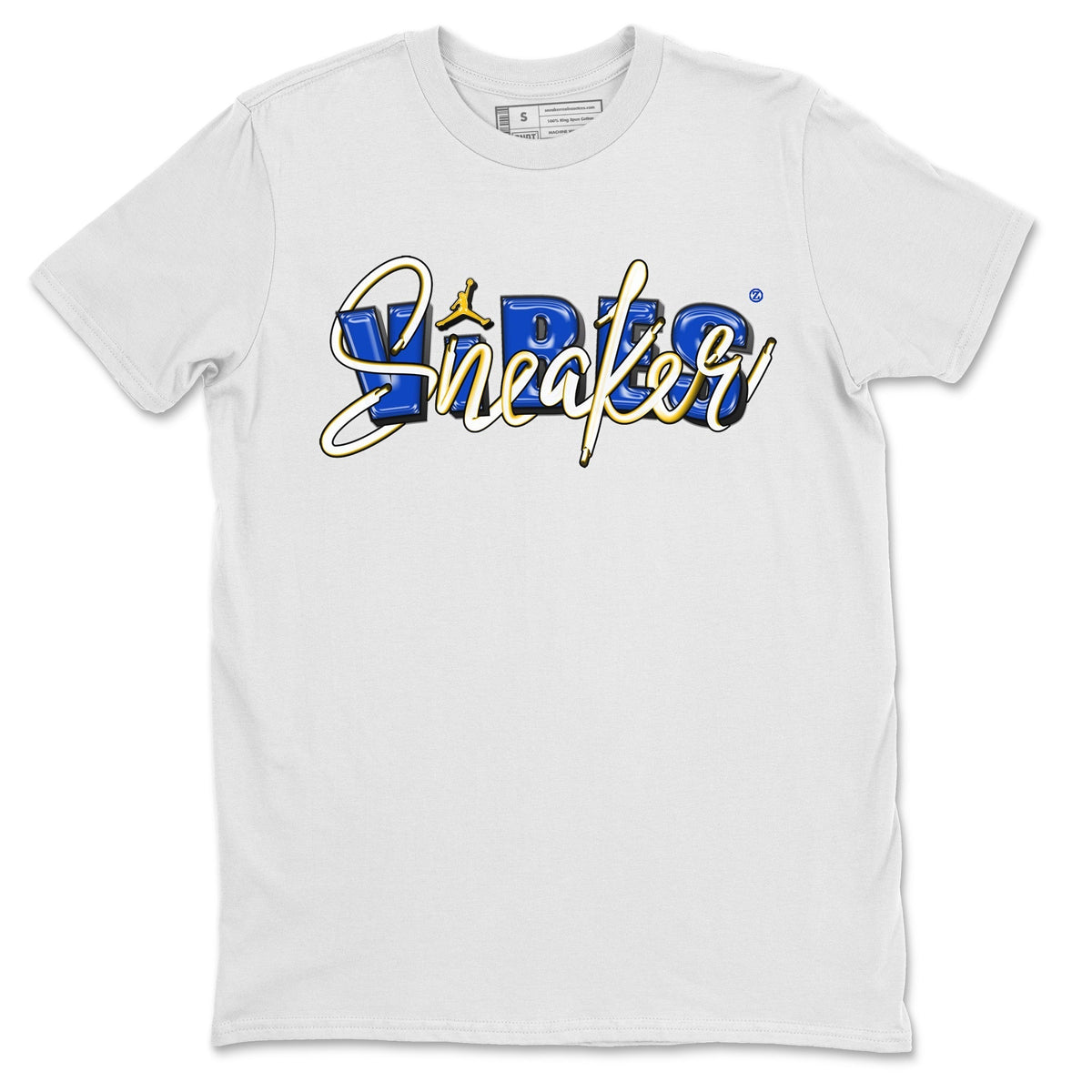 Jordan 1 Game Royal and Varsity Maize Sneaker Matching T-Shirt Sneaker Vibes Sneaker Tees Jordan 1 Game Royal and Varsity Maize Sneaker Release Tees Crew Neck Tees