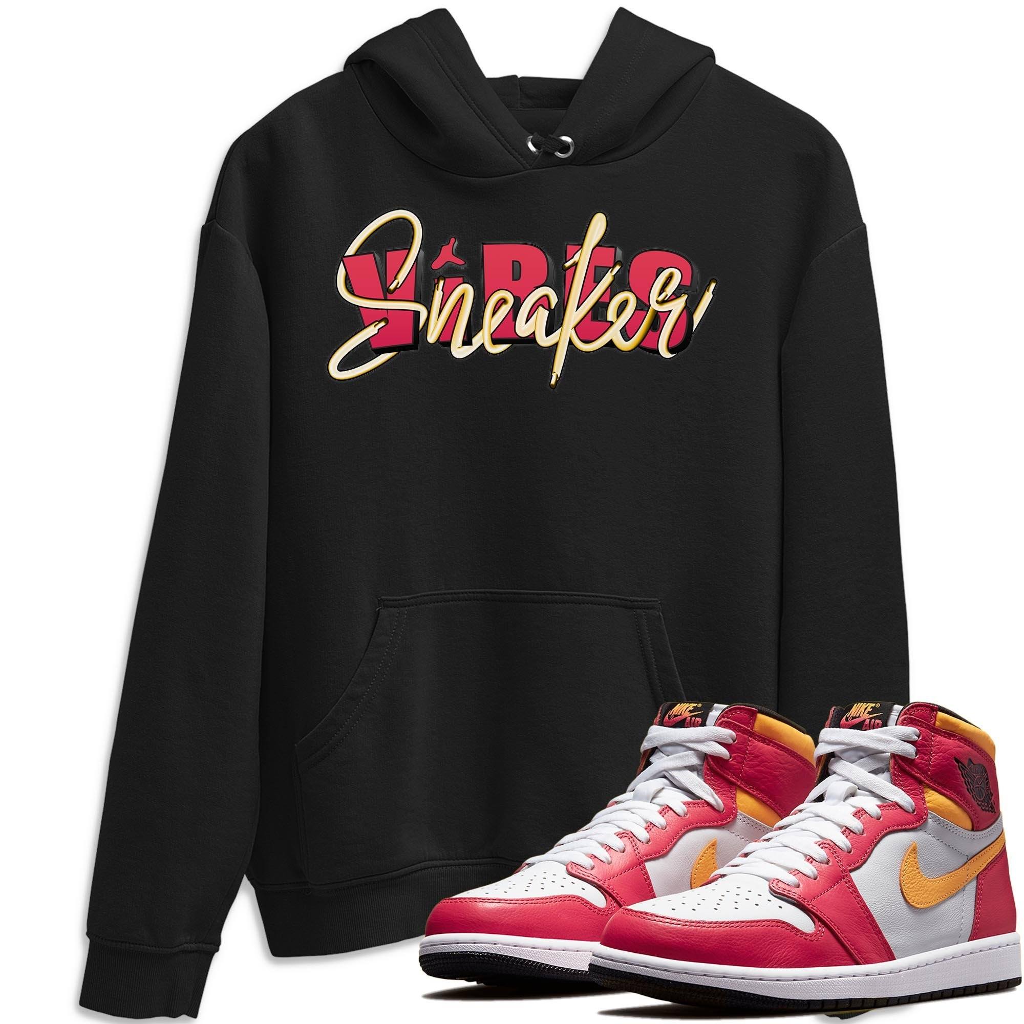 Jordan 1 Light Fusion Red Sneaker Matching T-Shirt Sneaker Vibes Sneaker Tees Jordan 1 Light Fusion Red Sneaker Release Tees Crew Neck Tees