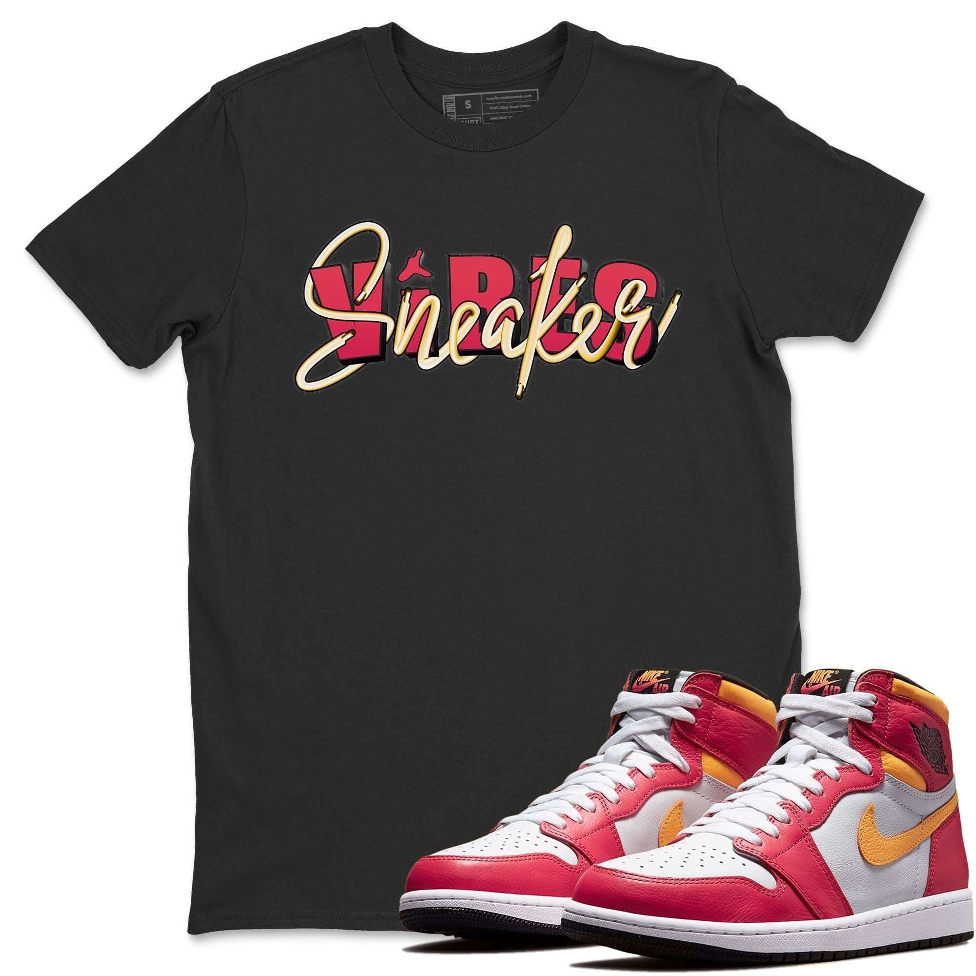 Jordan 1 Light Fusion Red Sneaker Matching T-Shirt Sneaker Vibes Sneaker Tees Jordan 1 Light Fusion Red Sneaker Release Tees Crew Neck Tees