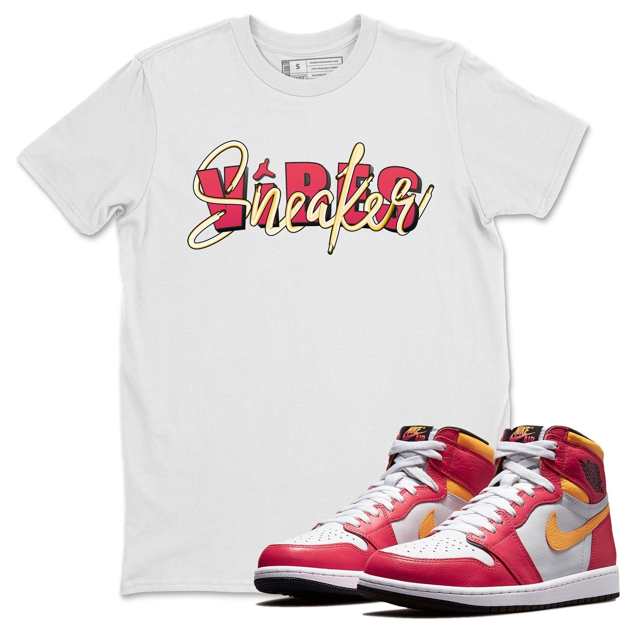 Jordan 1 Light Fusion Red Sneaker Matching T-Shirt Sneaker Vibes Sneaker Tees Jordan 1 Light Fusion Red Sneaker Release Tees Crew Neck Tees