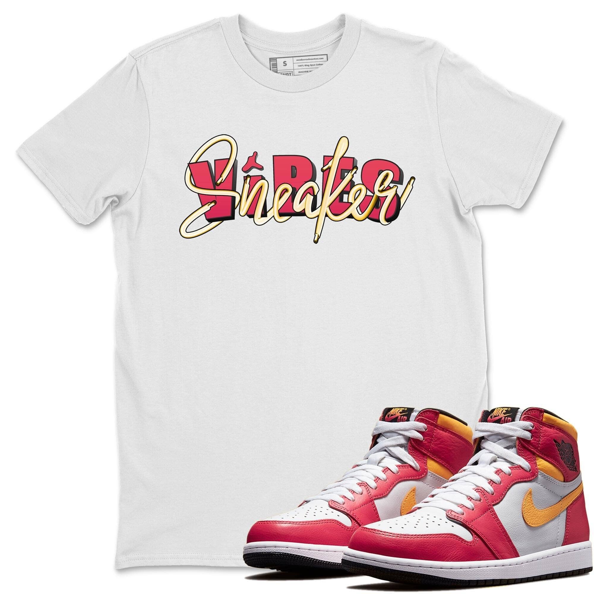 Jordan 1 Light Fusion Red Sneaker Matching T-Shirt Sneaker Vibes Sneaker Tees Jordan 1 Light Fusion Red Sneaker Release Tees Crew Neck Tees