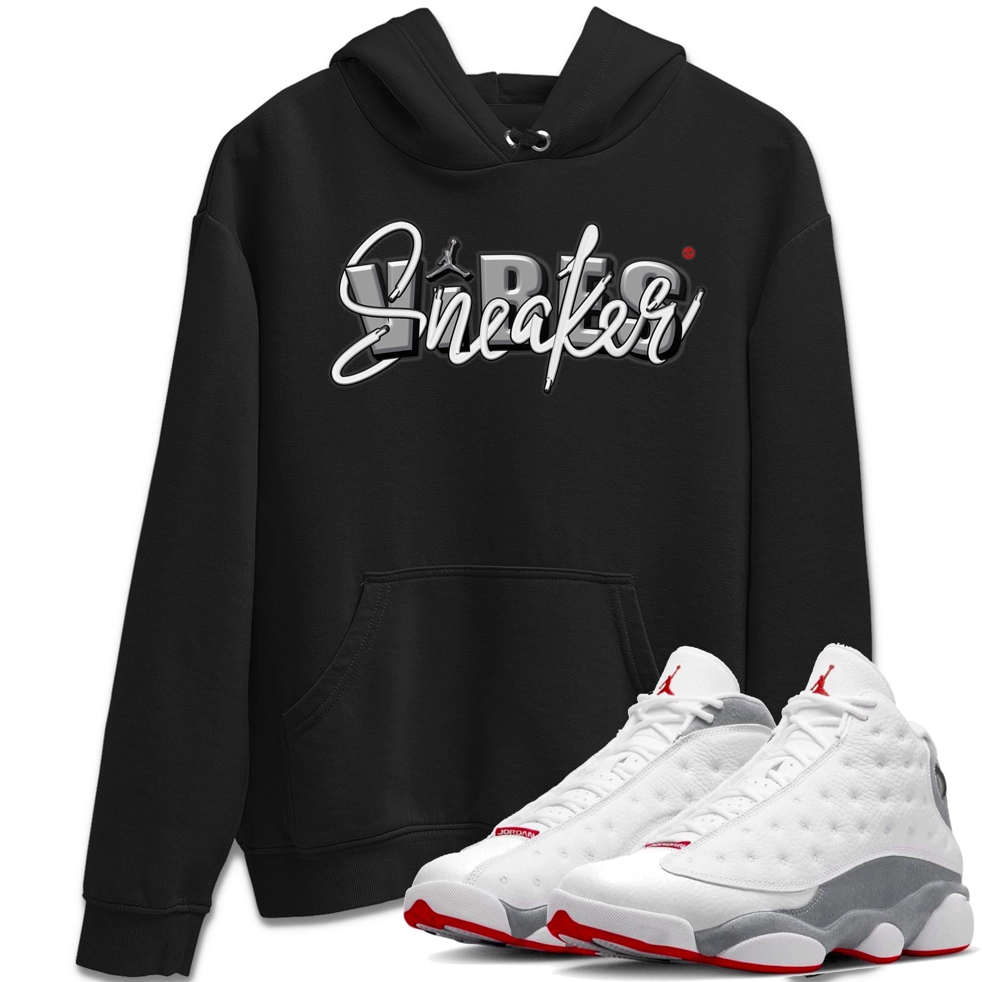 AJ13 Wolf Grey Sneaker Match Tees Sneaker Vibes Streetwear Sneaker Shirt Air Jordan 13 Wolf Grey Drip Gear Zone Sneaker Matching Clothing Unisex Shirts Black 1
