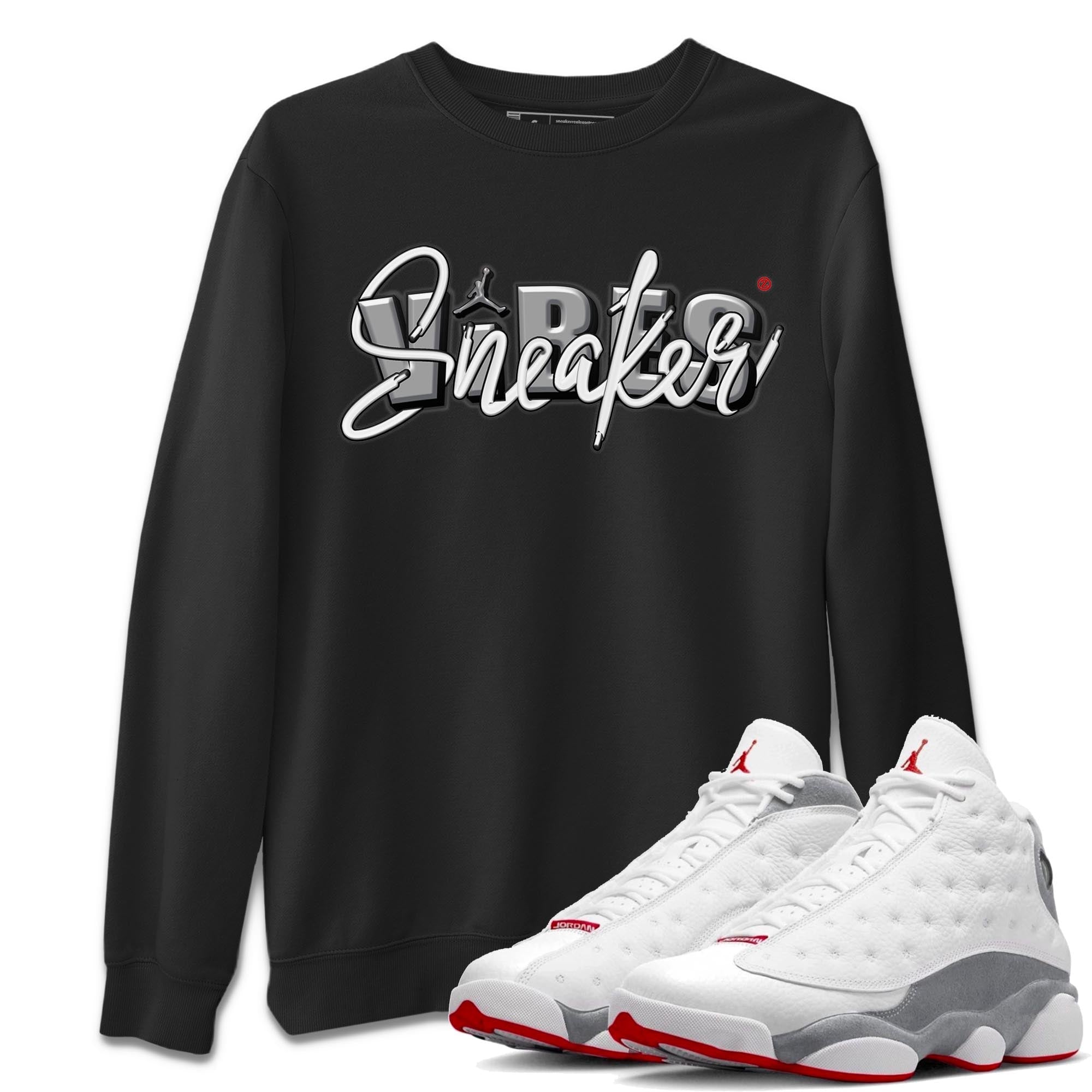 AJ13 Wolf Grey Sneaker Match Tees Sneaker Vibes Streetwear Sneaker Shirt Air Jordan 13 Wolf Grey Drip Gear Zone Sneaker Matching Clothing Unisex Shirts Black 1