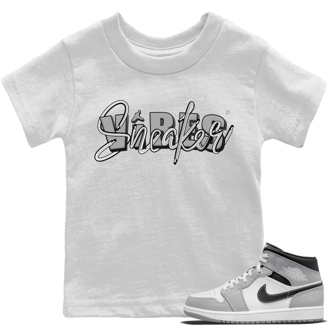 Jordan 1 Light Smoke Grey Sneaker Matching T-Shirt Sneaker Vibes Sneaker Tees Jordan 1 Light Smoke Grey Sneaker Release Tees Kids Shirts