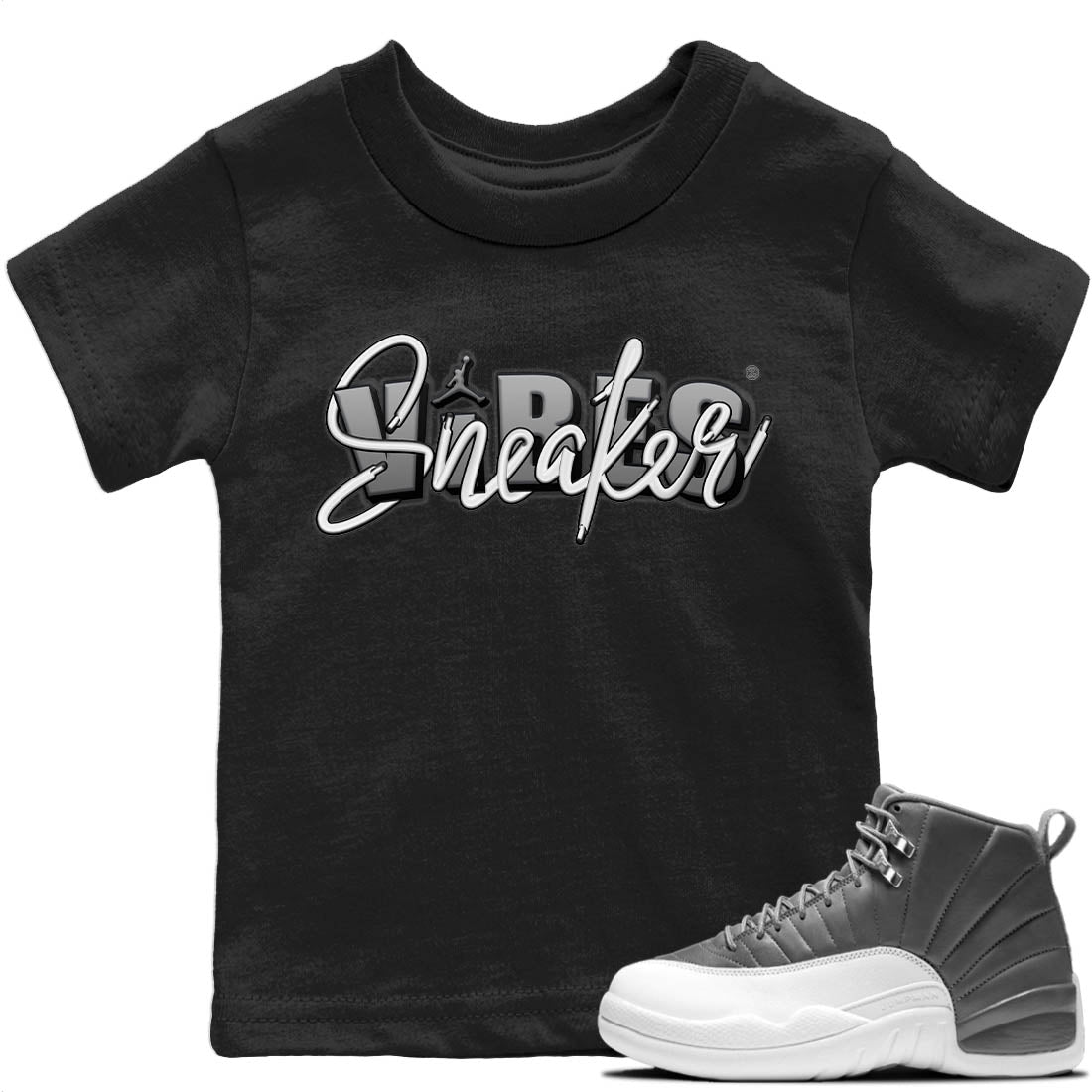 Jordan 12 Stealth Sneaker Matching T-Shirt Sneaker Vibes Sneaker Tees Jordan 12 Stealth Sneaker Release Tees Kids Shirts