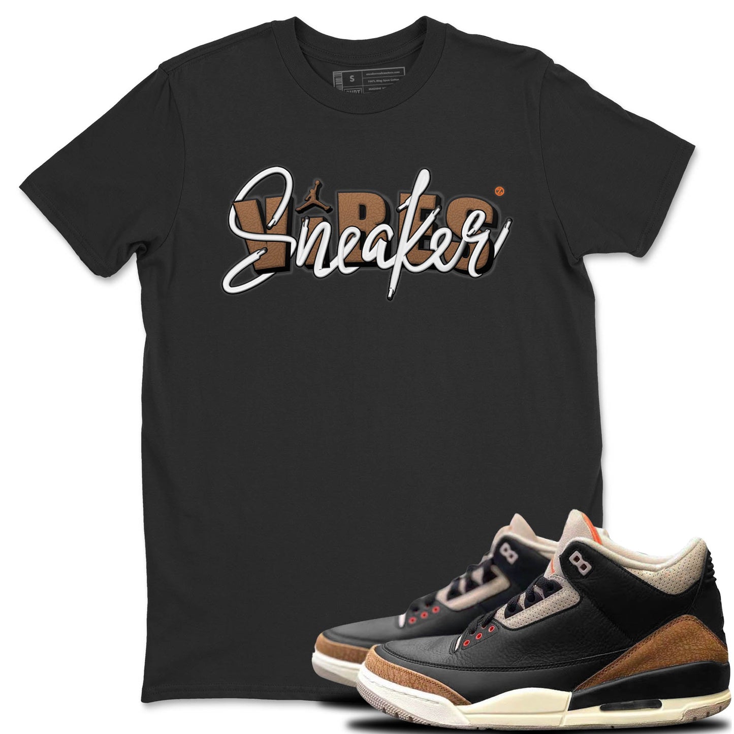 Jordan 3 Desert Elephant Sneaker Matching T-Shirt Sneaker Vibes Sneaker Tees Jordan 3 Desert Elephant Sneaker Release Tees Crew Neck Tees