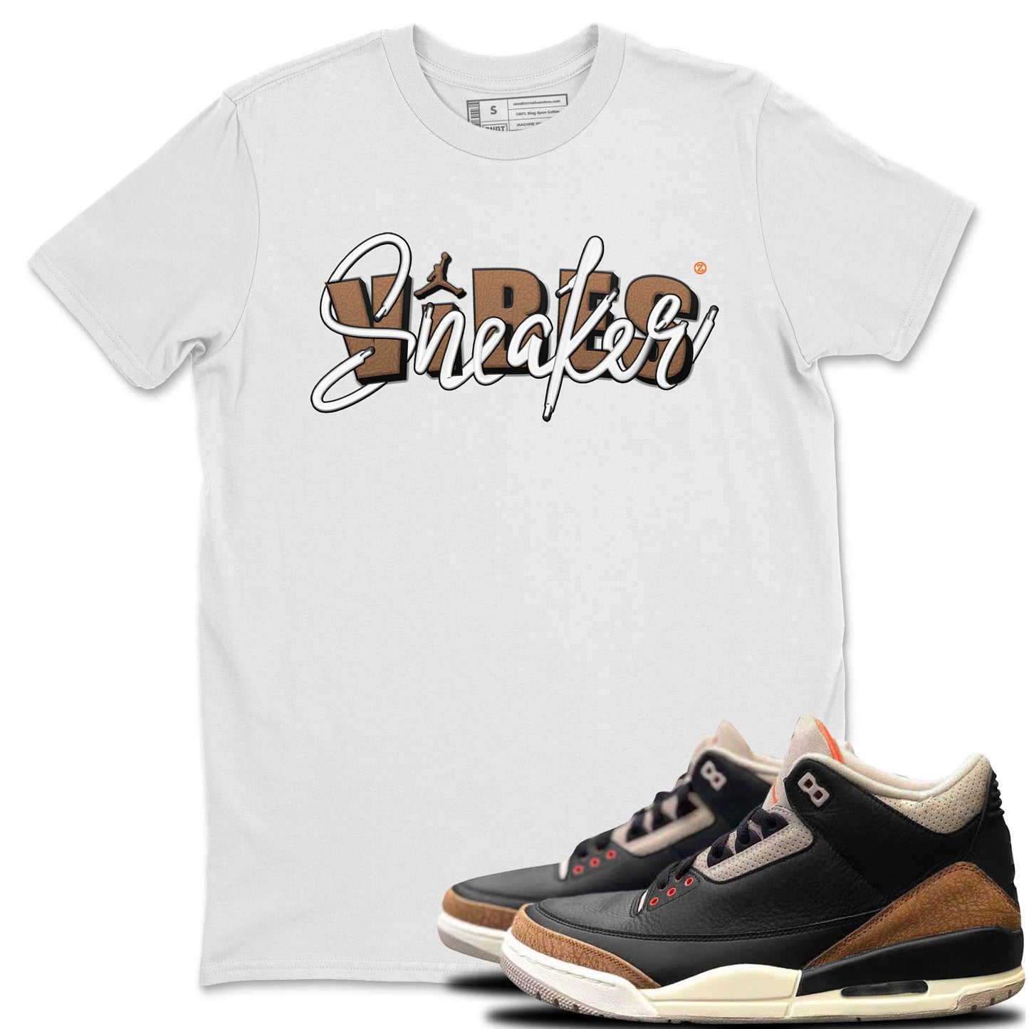 Jordan 3 Desert Elephant Sneaker Matching T-Shirt Sneaker Vibes Sneaker Tees Jordan 3 Desert Elephant Sneaker Release Tees Crew Neck Tees