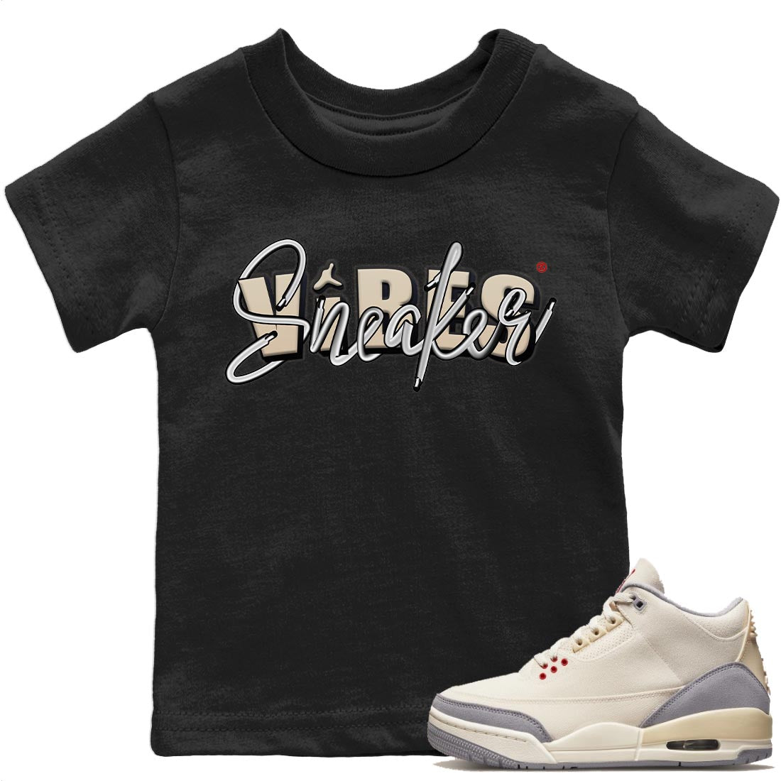 Jordan 3 Muslin Sneaker Matching T-Shirt Sneaker Vibes Sneaker Tees Jordan 3 Muslin Sneaker Release Tees Kids Shirts