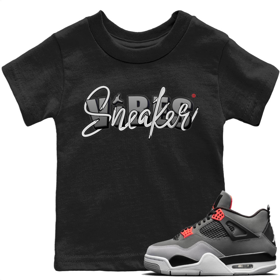 Jordan 4 Infrared Sneaker Matching T-Shirt Sneaker Vibes Sneaker Tees Jordan 4 Infrared Sneaker Release Tees Kids Shirts