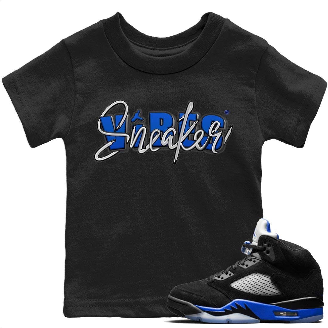 Jordan 5 Racer Blue Sneaker Matching T-Shirt Sneaker Vibes Sneaker Tees Jordan 5 Racer Blue Sneaker Release Tees Kids Shirts